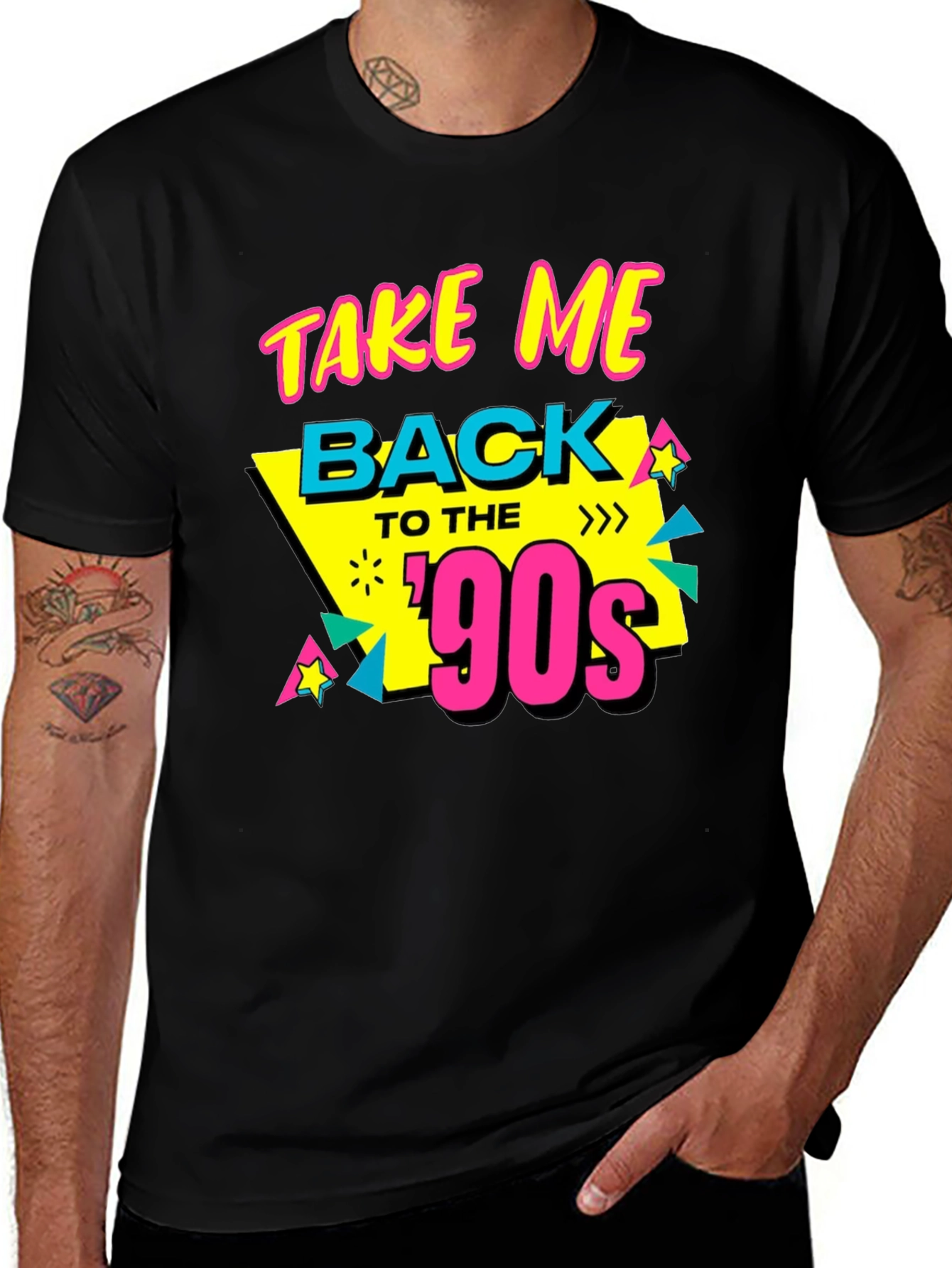 Variant 17 of Take Me Back to the 90s Black Graphic T-Shirt