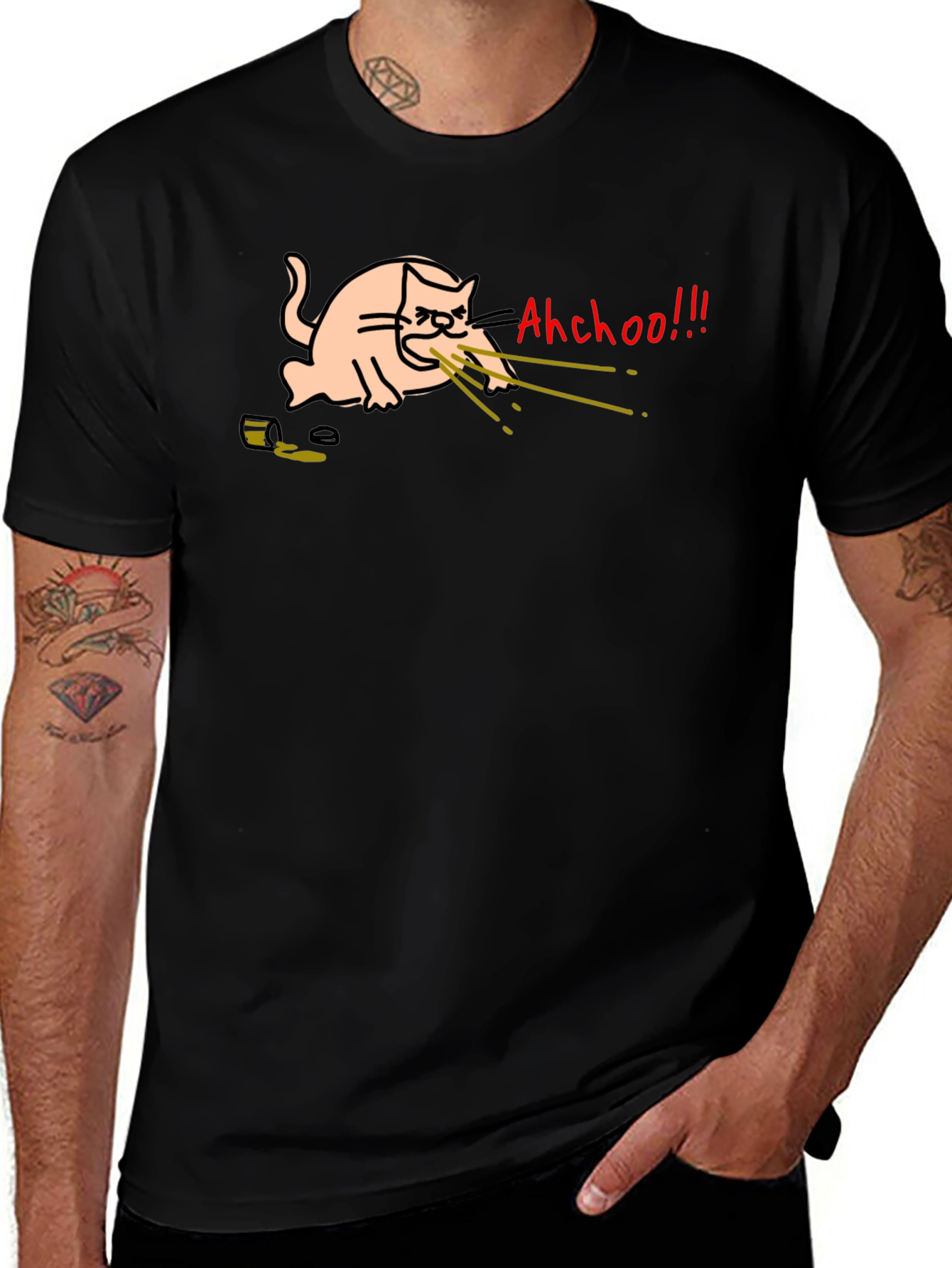 Variant 21 of Funny Cat T-Shirt - "Ahchoo!!!" Graphic Tee