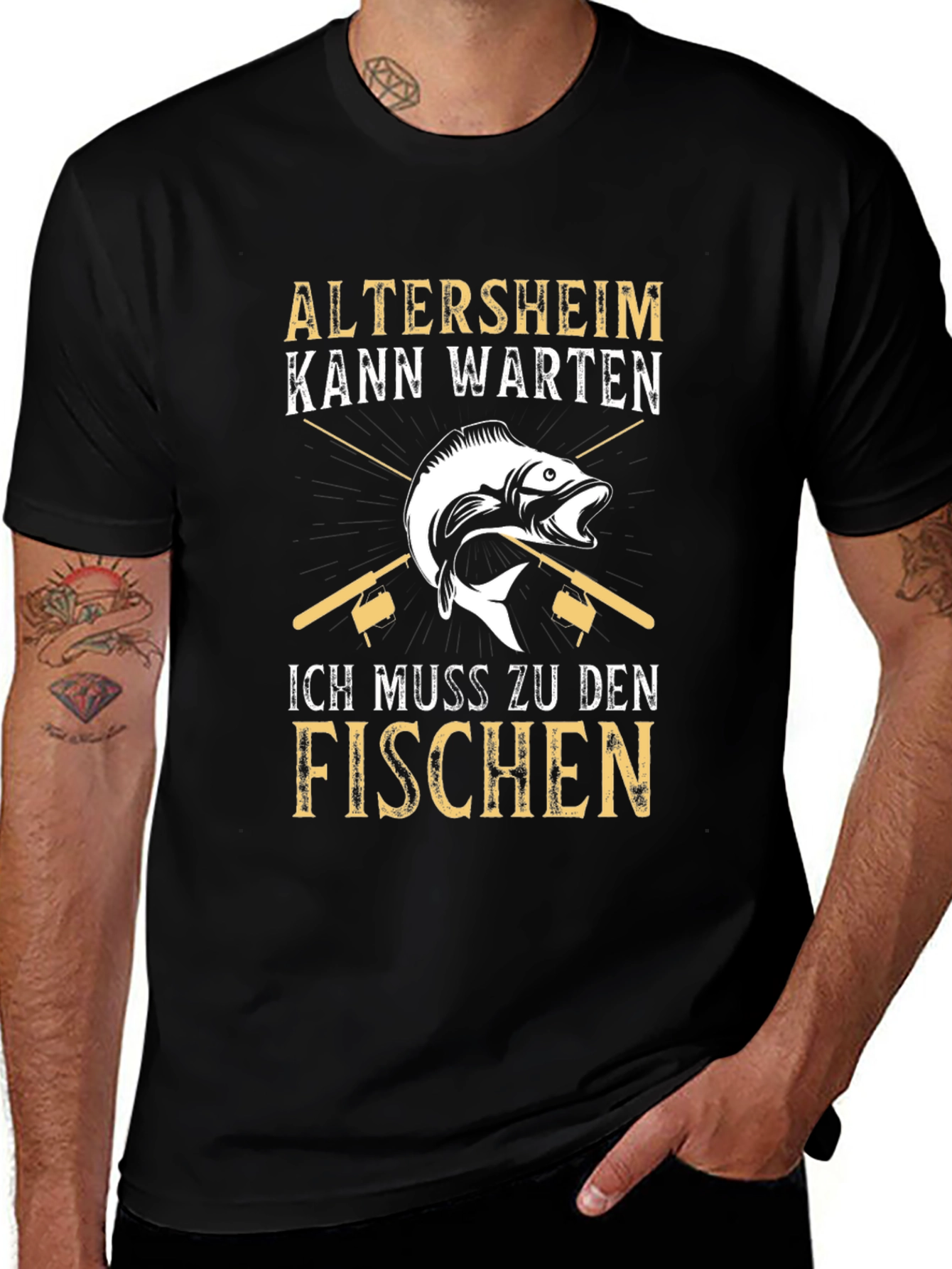 Variant 14 of Funny Fishing T-Shirt - Altersheim Kann Warten