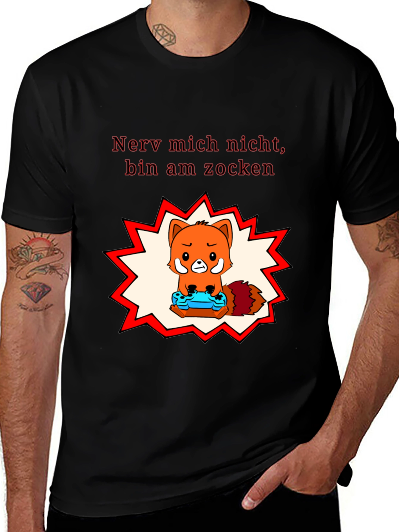 Variant 30 of Gamer Fox Tee: Nerv Mich Nicht Bin Am Zocken