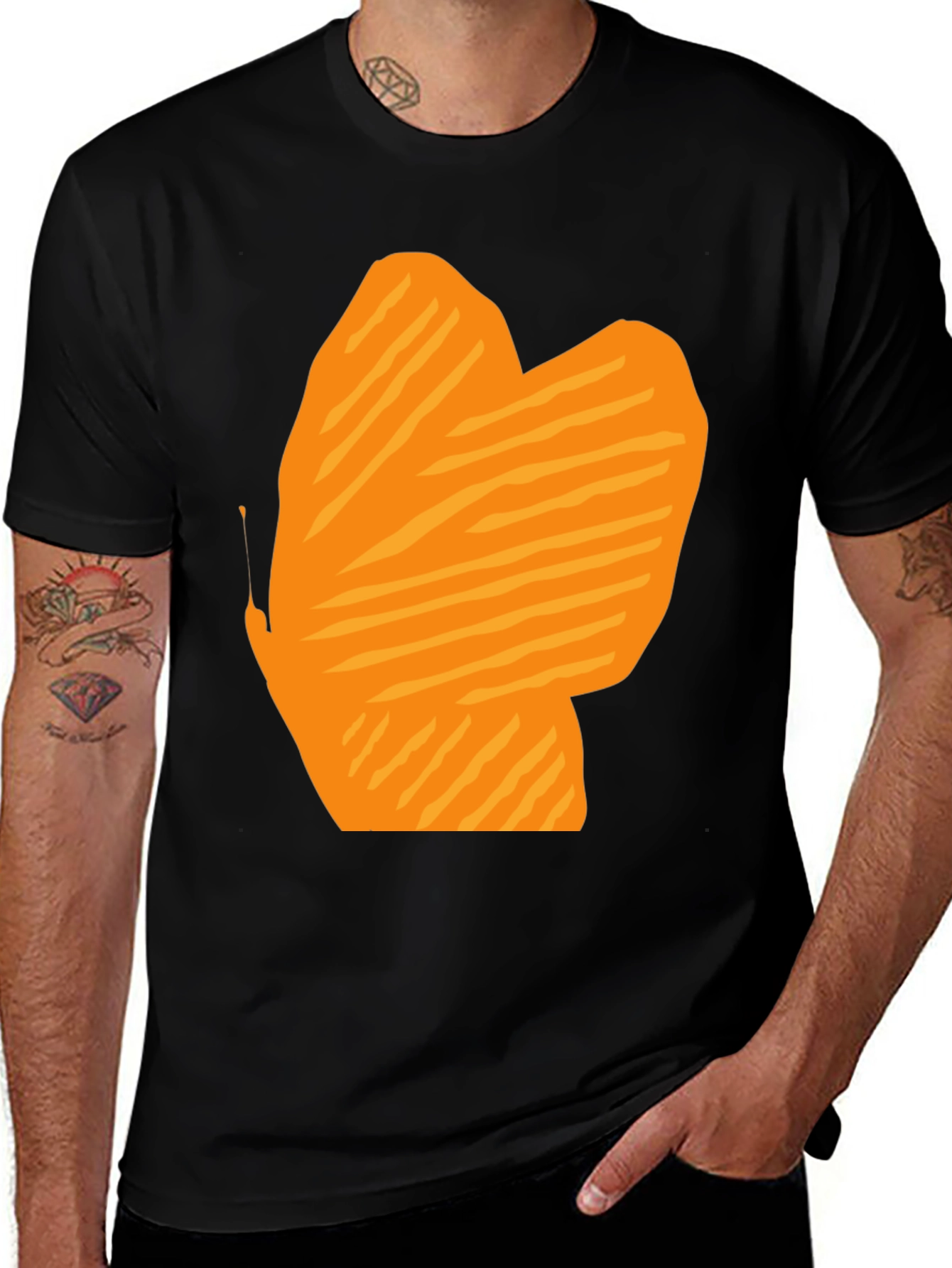 Variant 3 of Butterfly Graphic Print Black T-Shirt