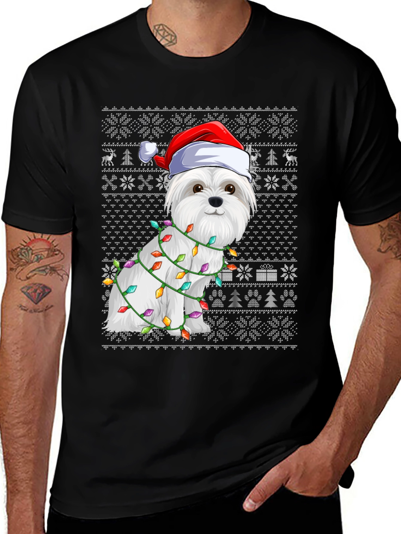 Festive Dog Christmas T-Shirt