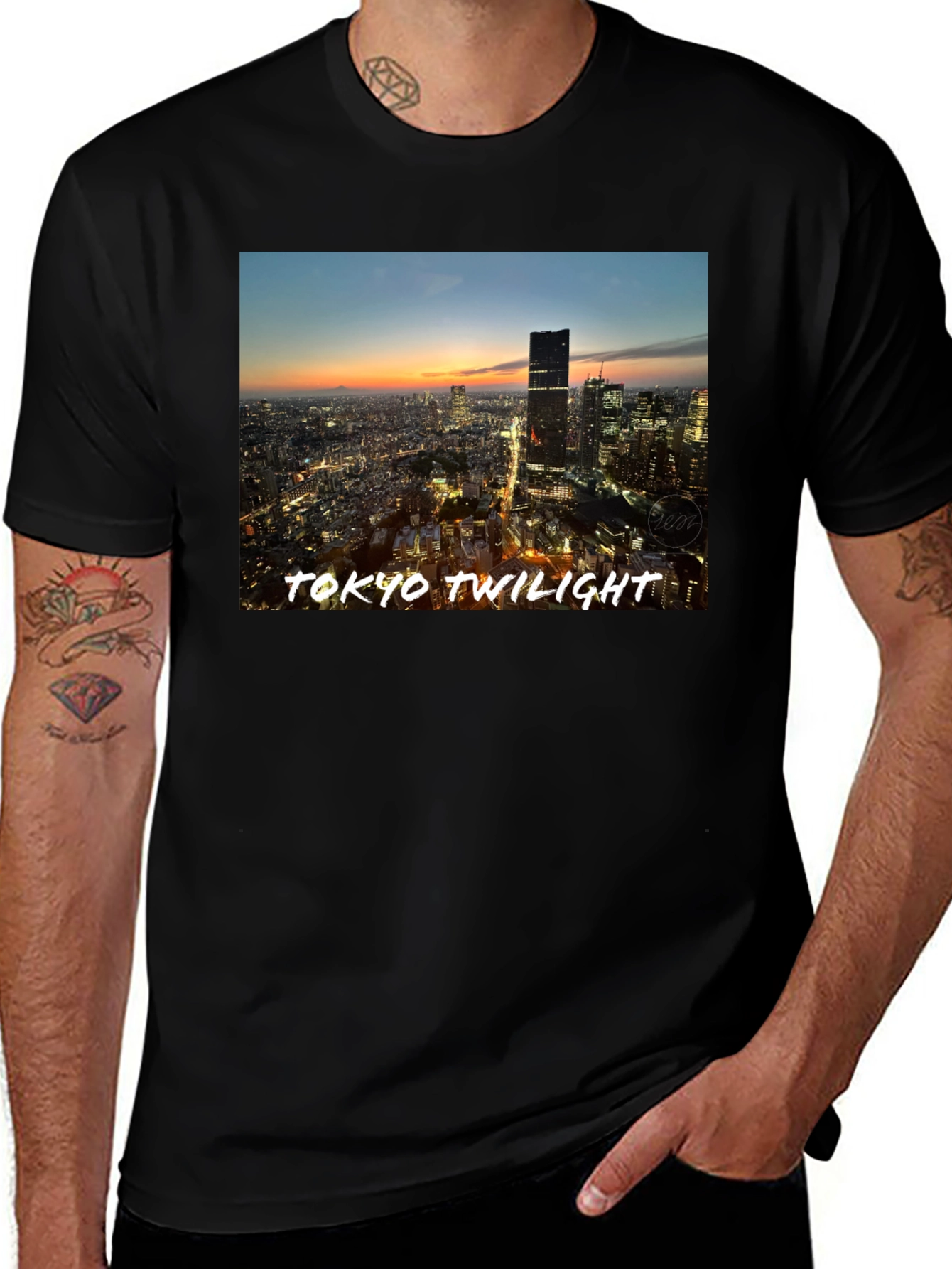 Variant 11 of Tokyo Twilight Graphic Tee - Modern Cityscape T-Shirt