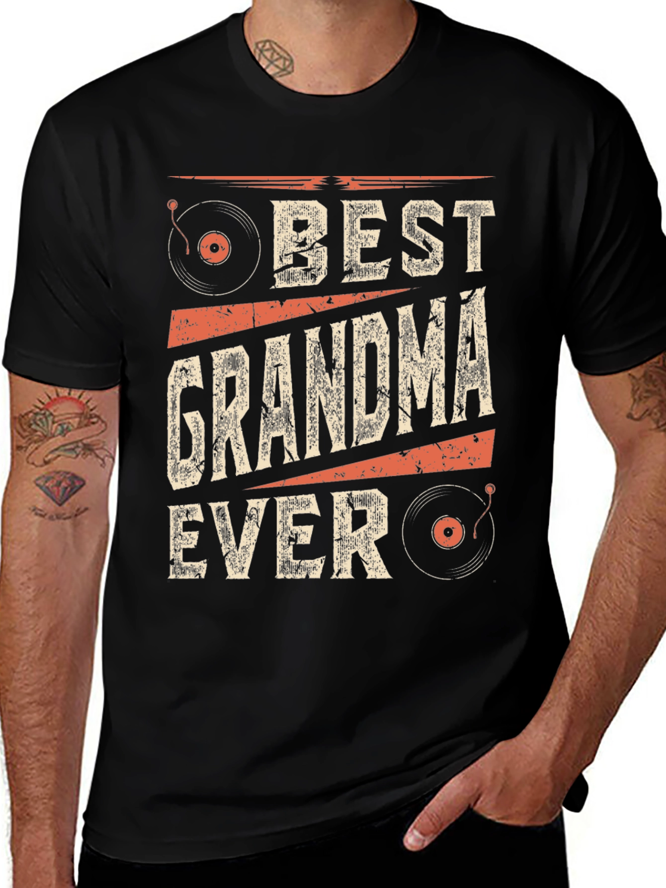 Best Grandma Ever T-Shirt Vinyl Record Design