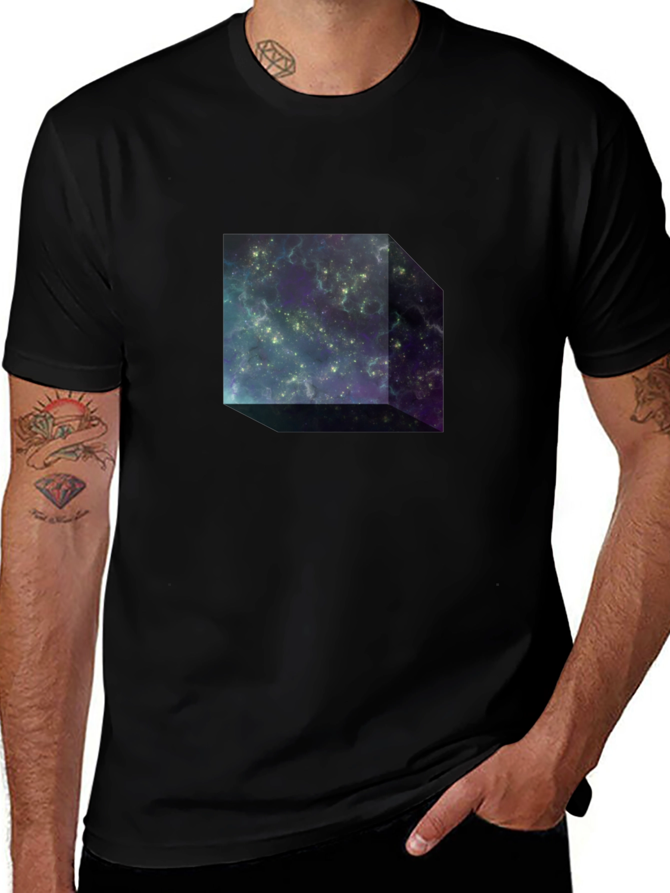 Variant 28 of Cosmic Cube Graphic T-Shirt - Modern Men's Tee
