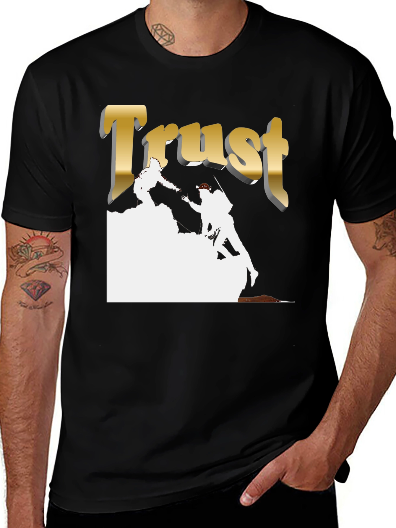 Trust Graphic Tee - Black Cotton T-Shirt