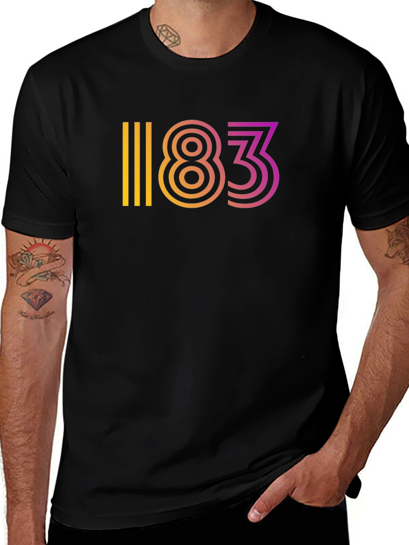 Variant 24 of Gradient 183 Graphic Black Tee