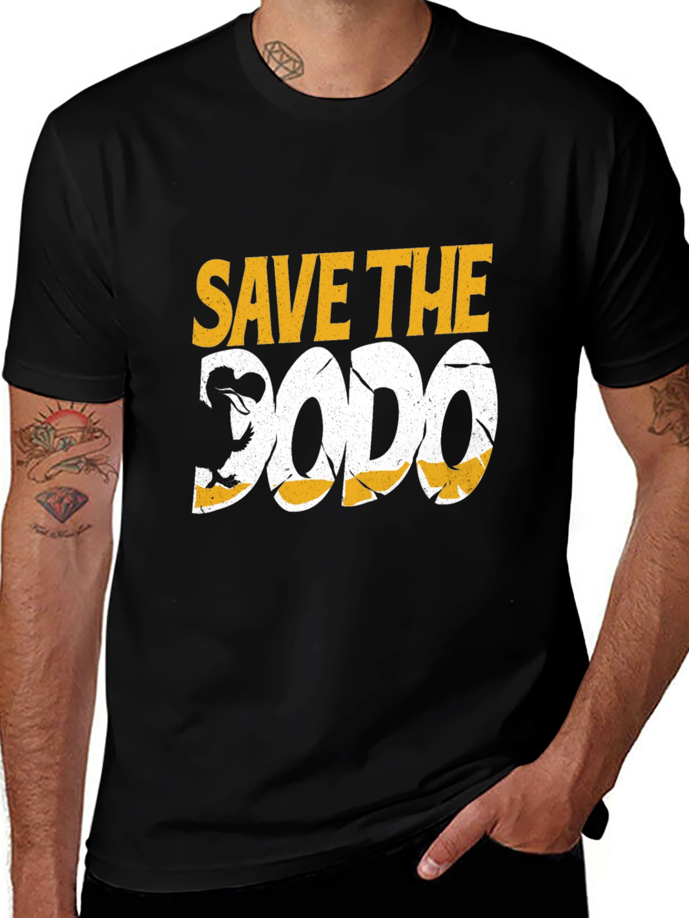 Variant 29 of Save the Dodo Graphic Tee - Black Cotton T-Shirt