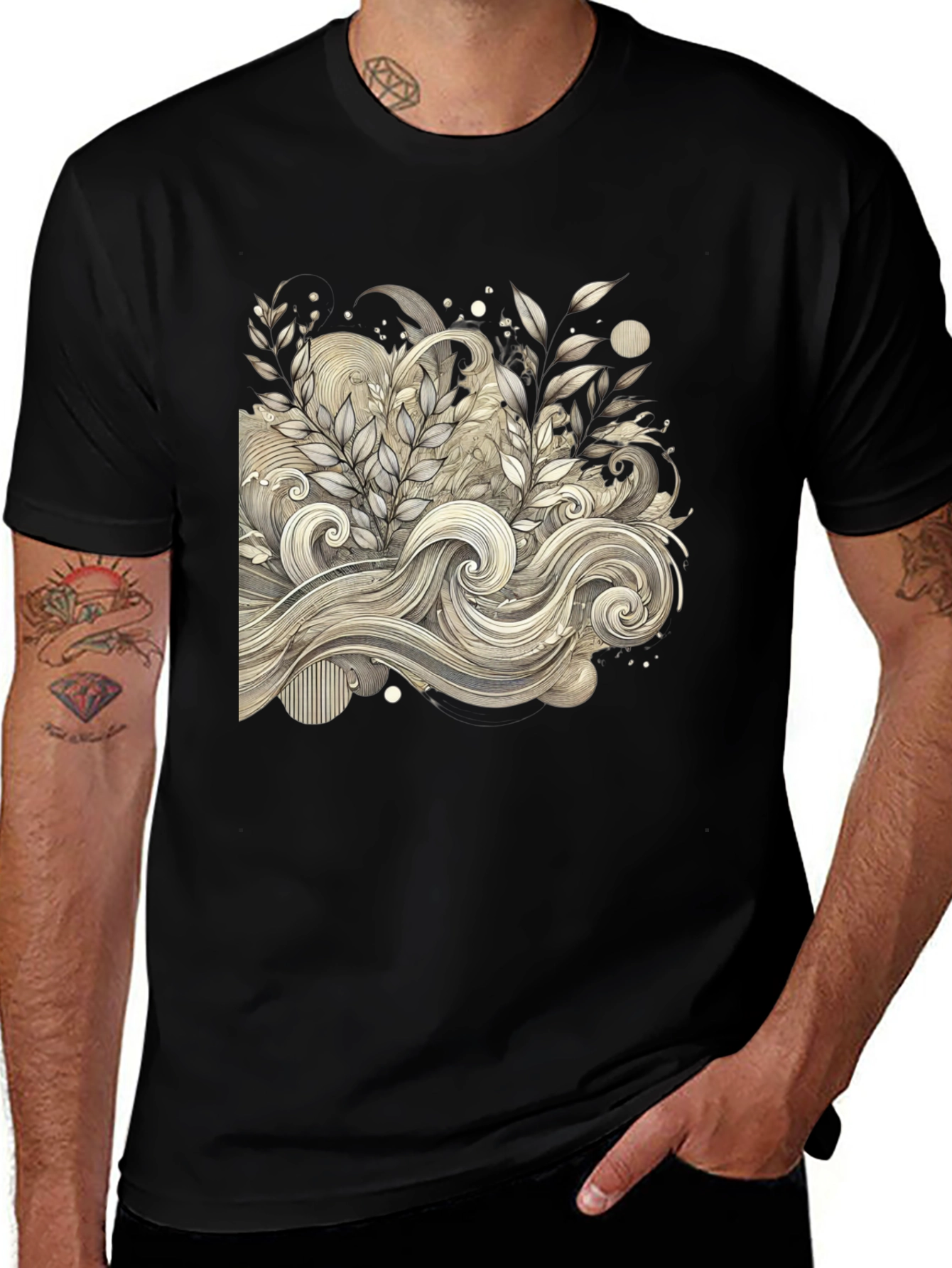 Variant 3 of Nature's Wave Tee - Artistic Graphic Print