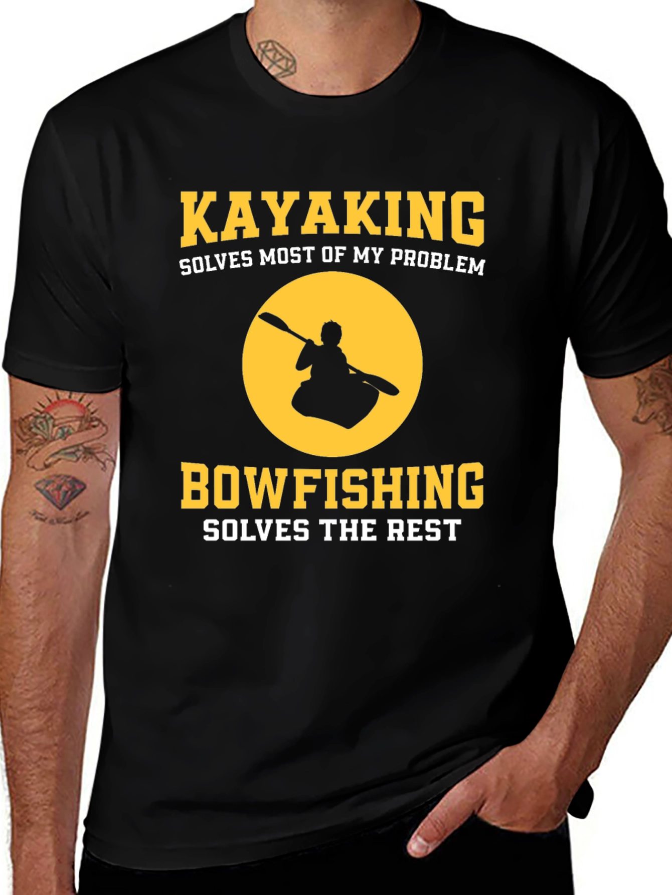 Variant 15 of Kayaking Bowfishing Solves My Problem Graphic T-Shirt