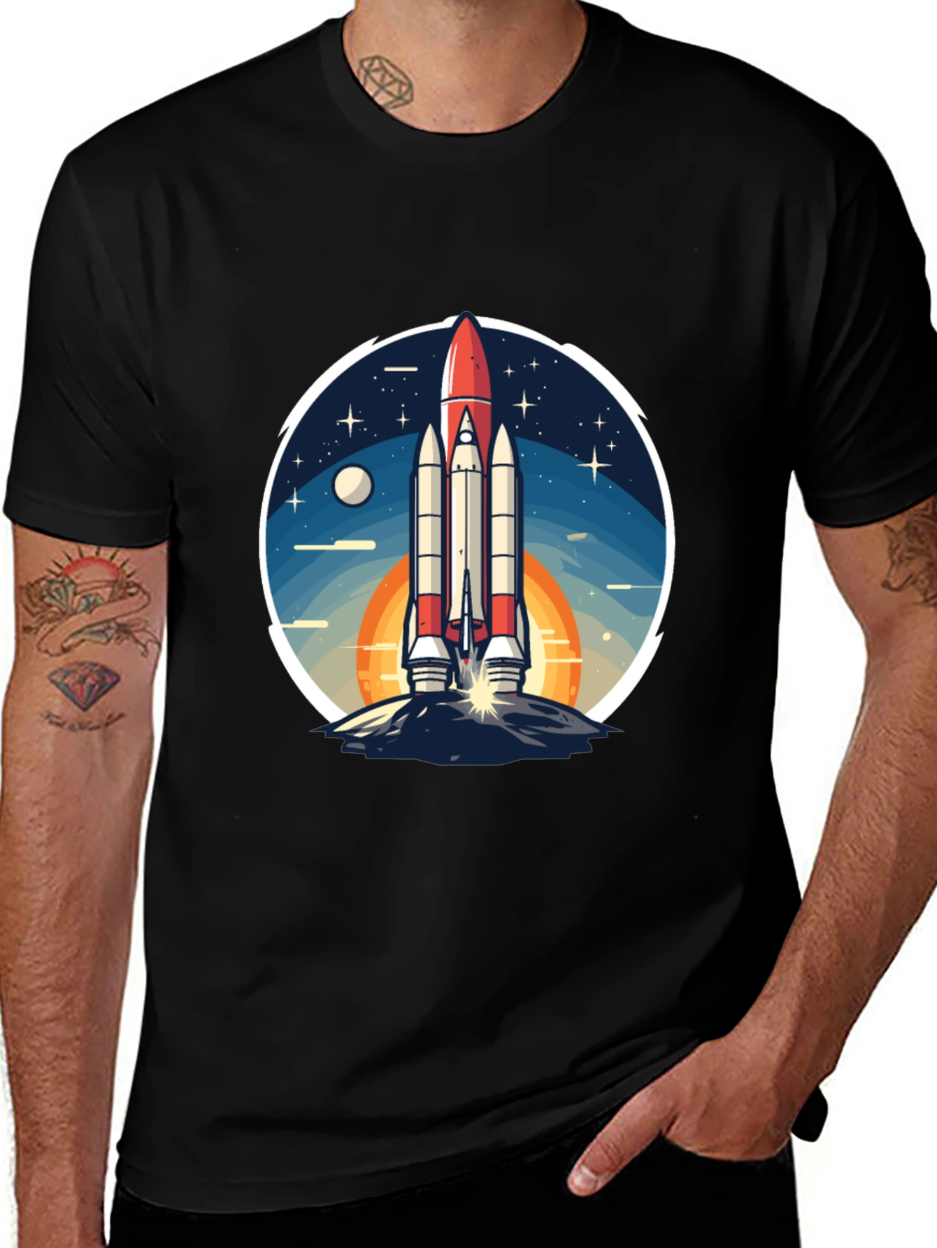 Variant 25 of Rocket Launch Graphic T-Shirt