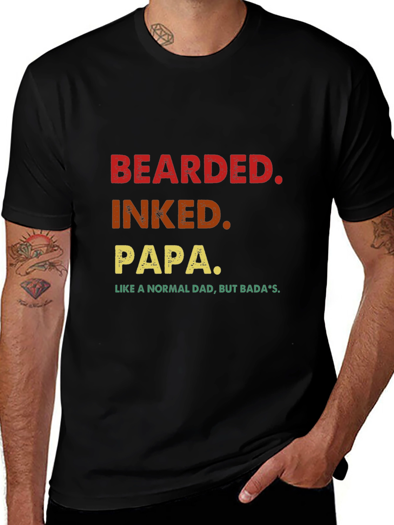 Variant 3 of Bearded Inked Papa Men's Graphic T-Shirt