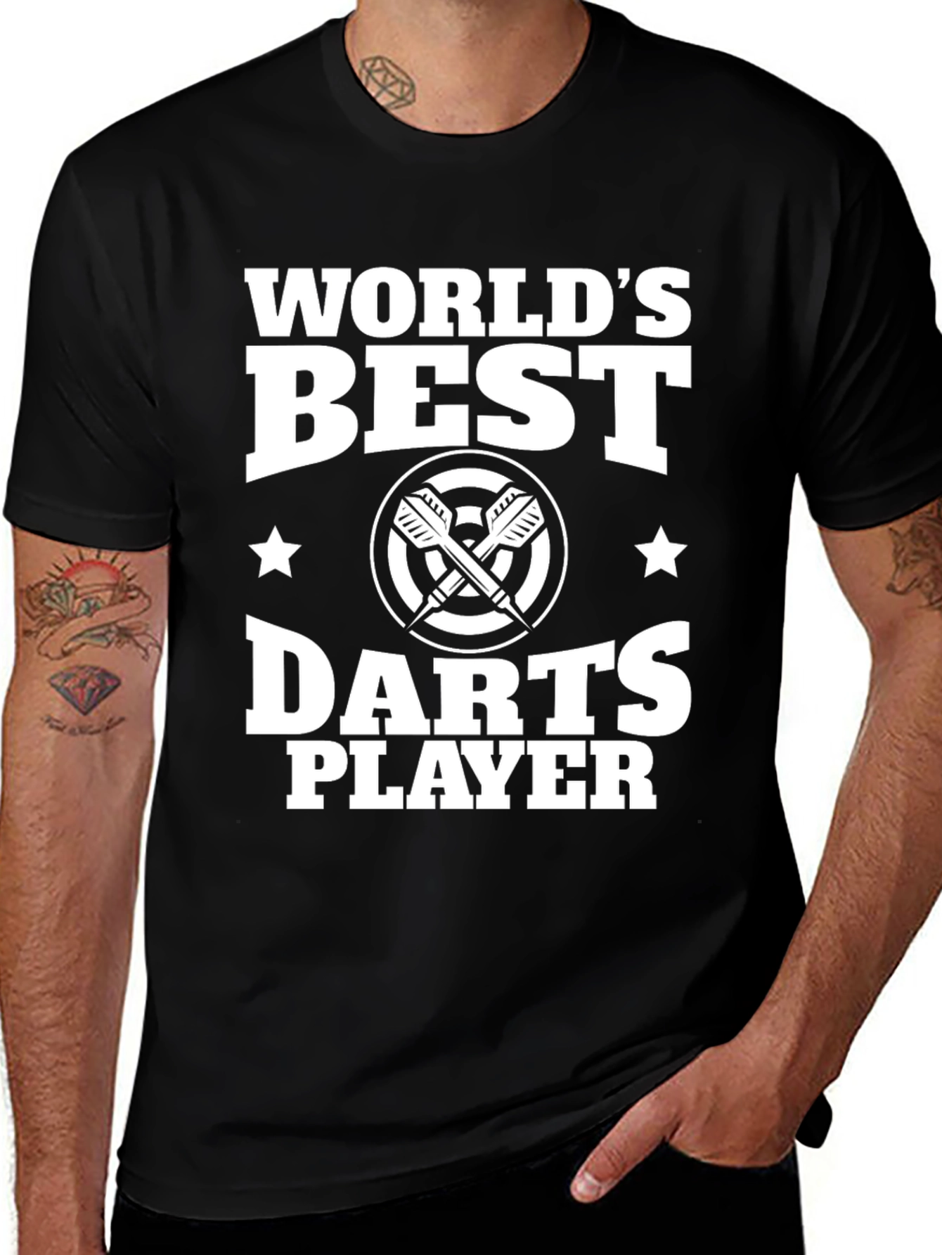 Black World's Best Darts Player Graphic T-Shirt main image