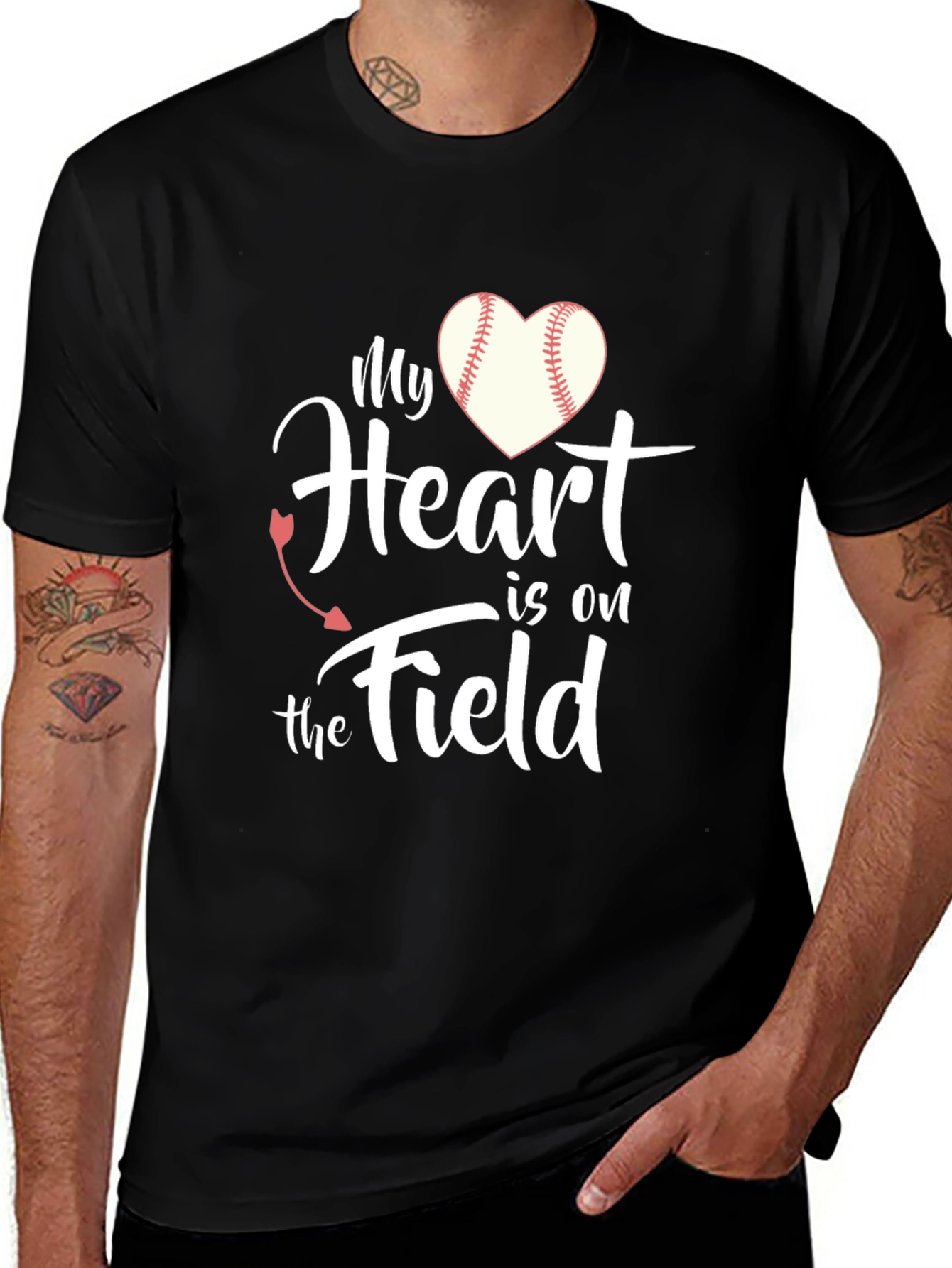 Variant 28 of My Heart Is On The Field Baseball T-Shirt