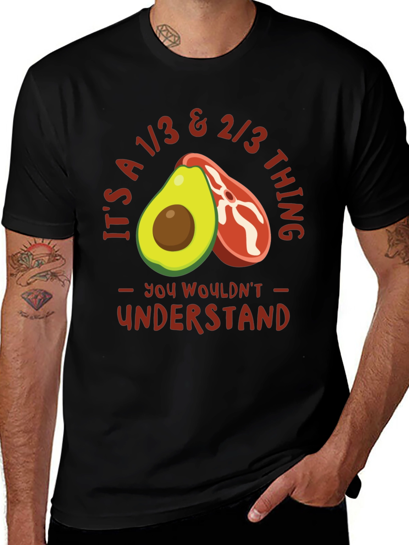 Variant 20 of 1/3 & 2/3 Avocado Steak T-Shirt