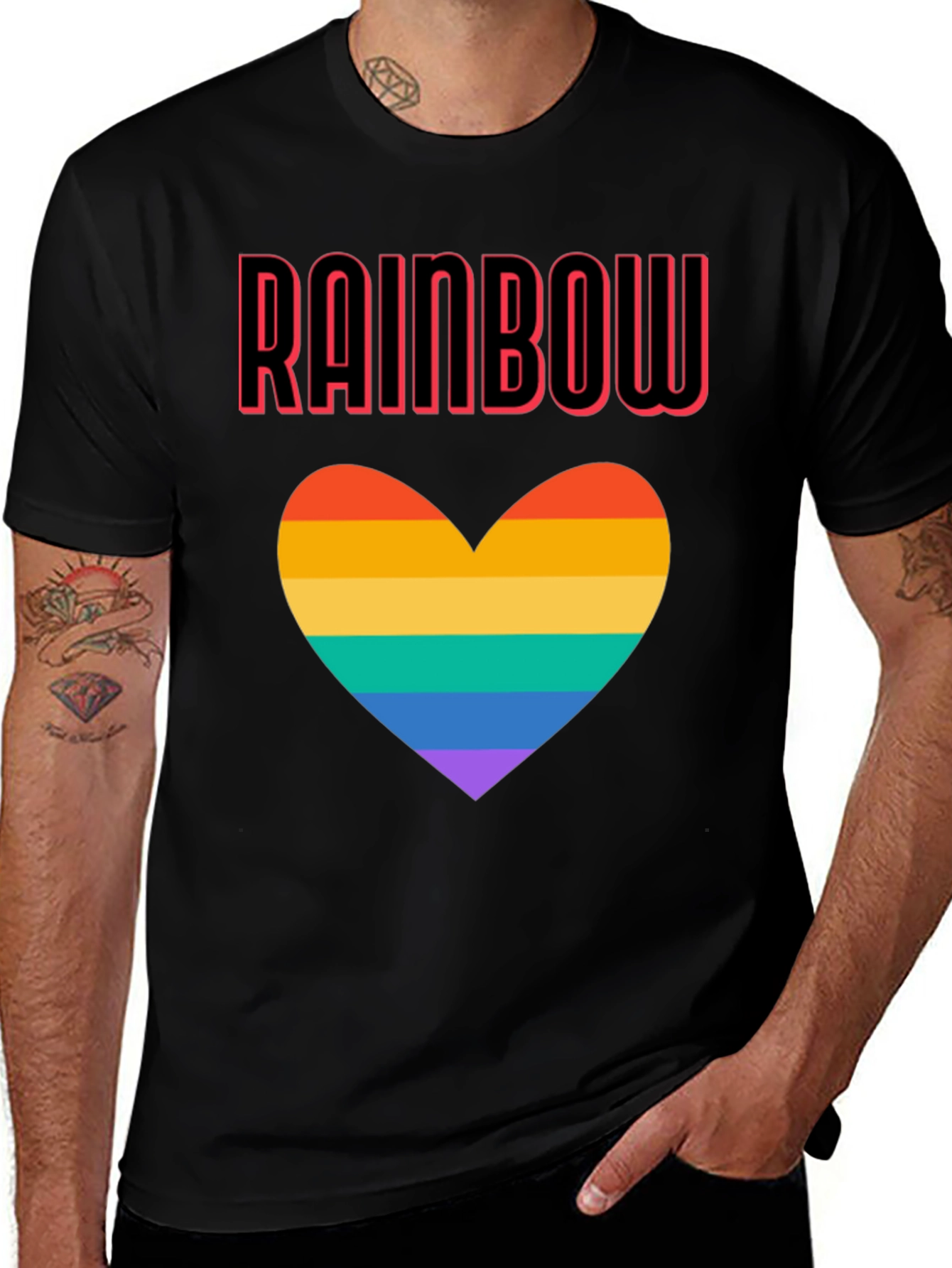 Rainbow Heart Graphic Tee - Pride & Love!