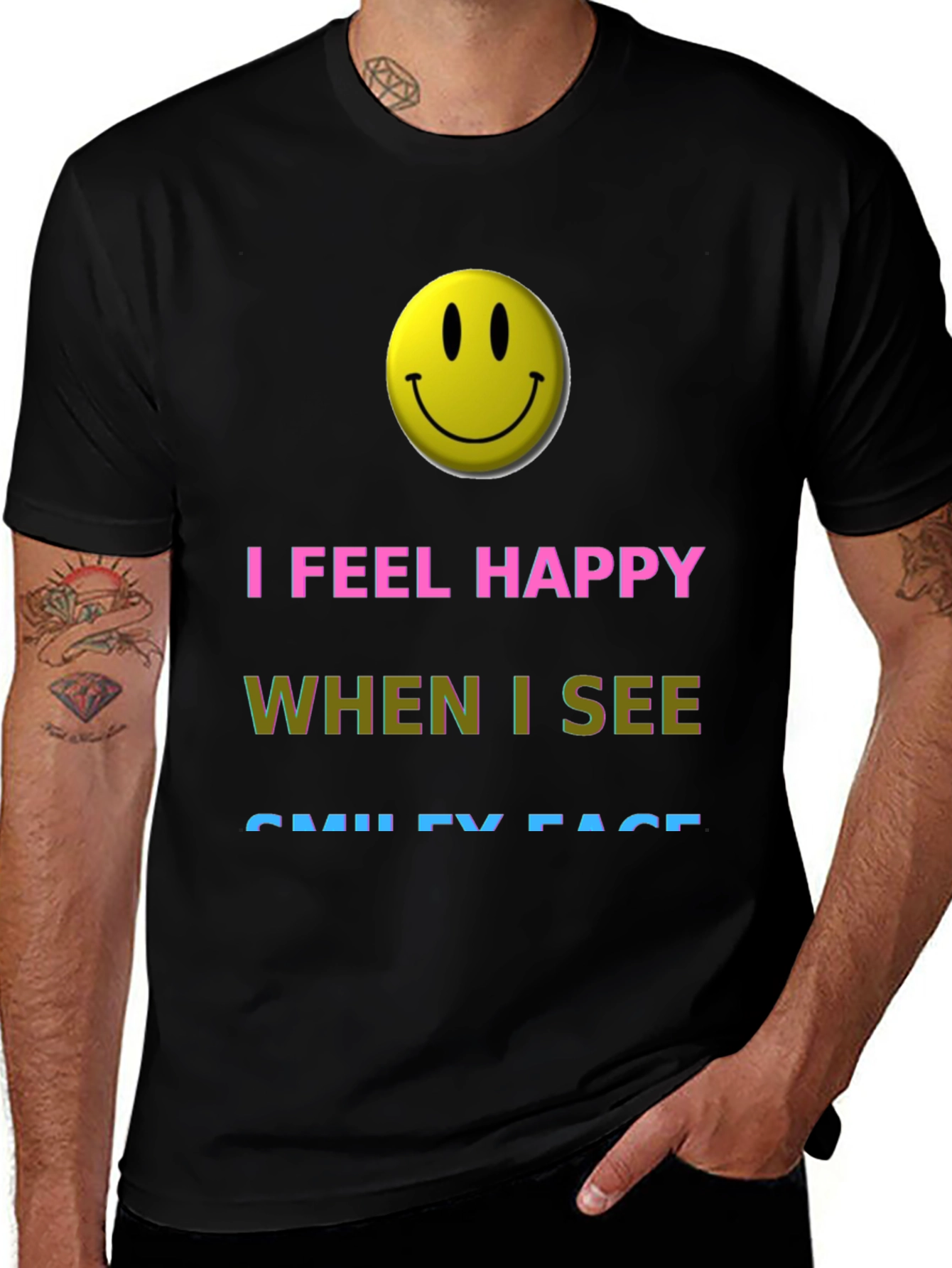 Variant 23 of Happy Face Graphic Tee - Comfortable Everyday Wear