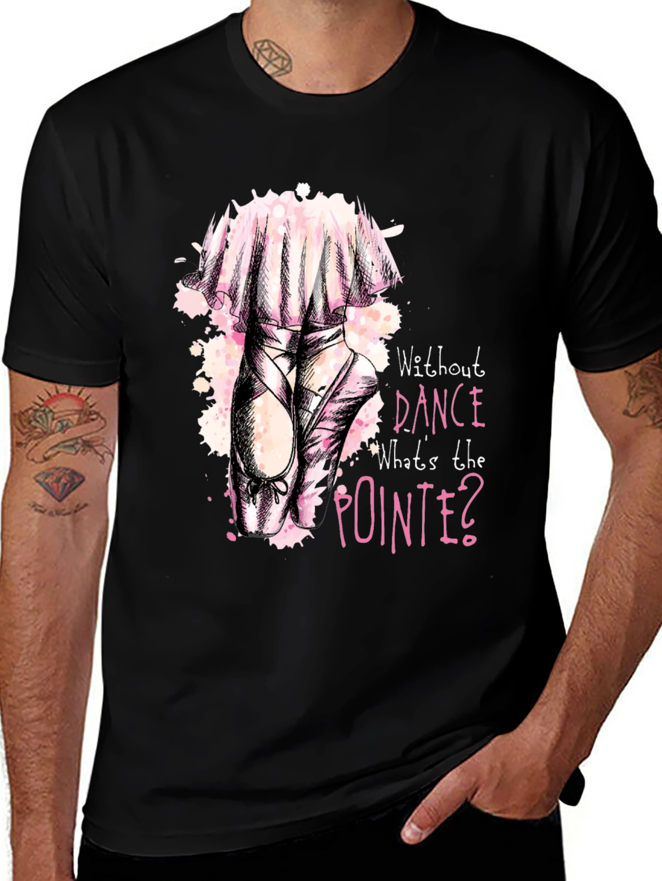 Variant 20 of Dance Pointe Tee - Black Graphic T-Shirt