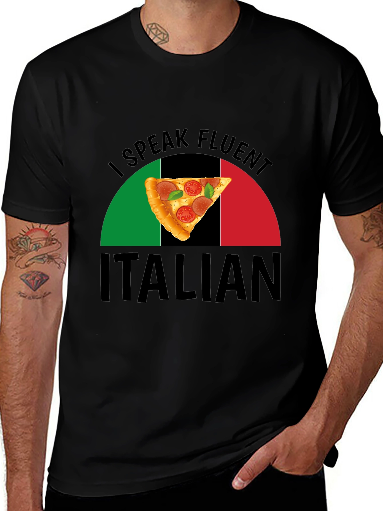 Variant 14 of I Speak Fluent Italian Pizza Graphic T-Shirt