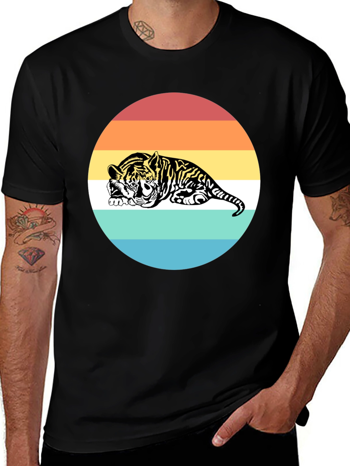 Variant 5 of Retro Tiger Graphic Tee - Soft Cotton T-Shirt