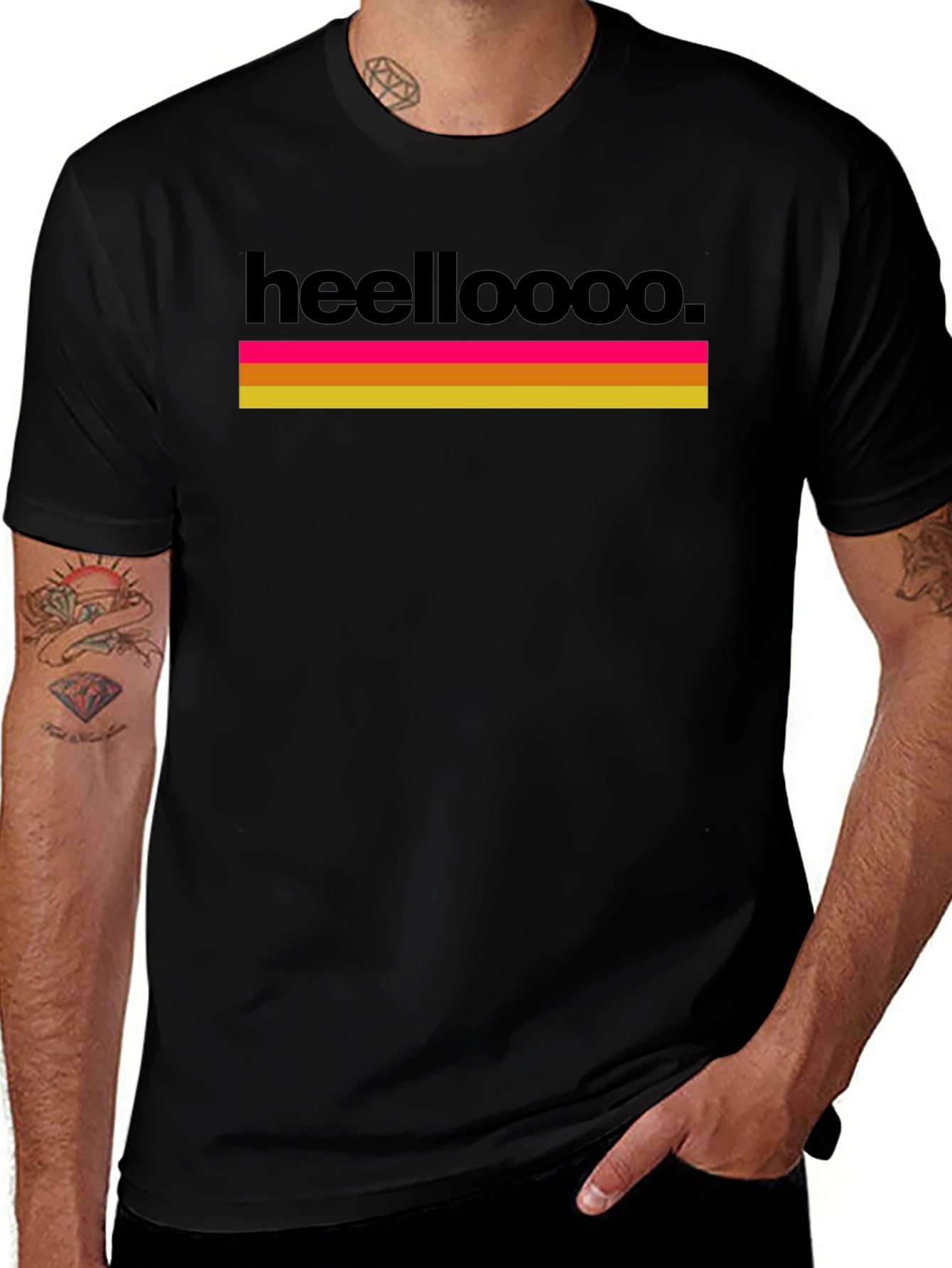 Variant 19 of Heelloooo. Graphic Tee - Retro Style
