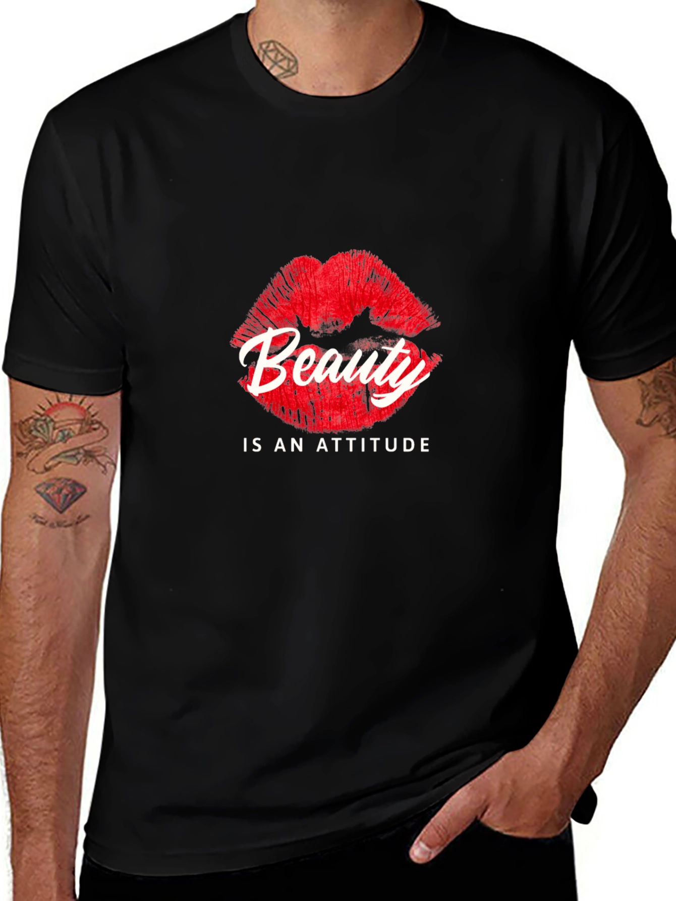 Variant 22 of Beauty Is An Attitude Black T-Shirt