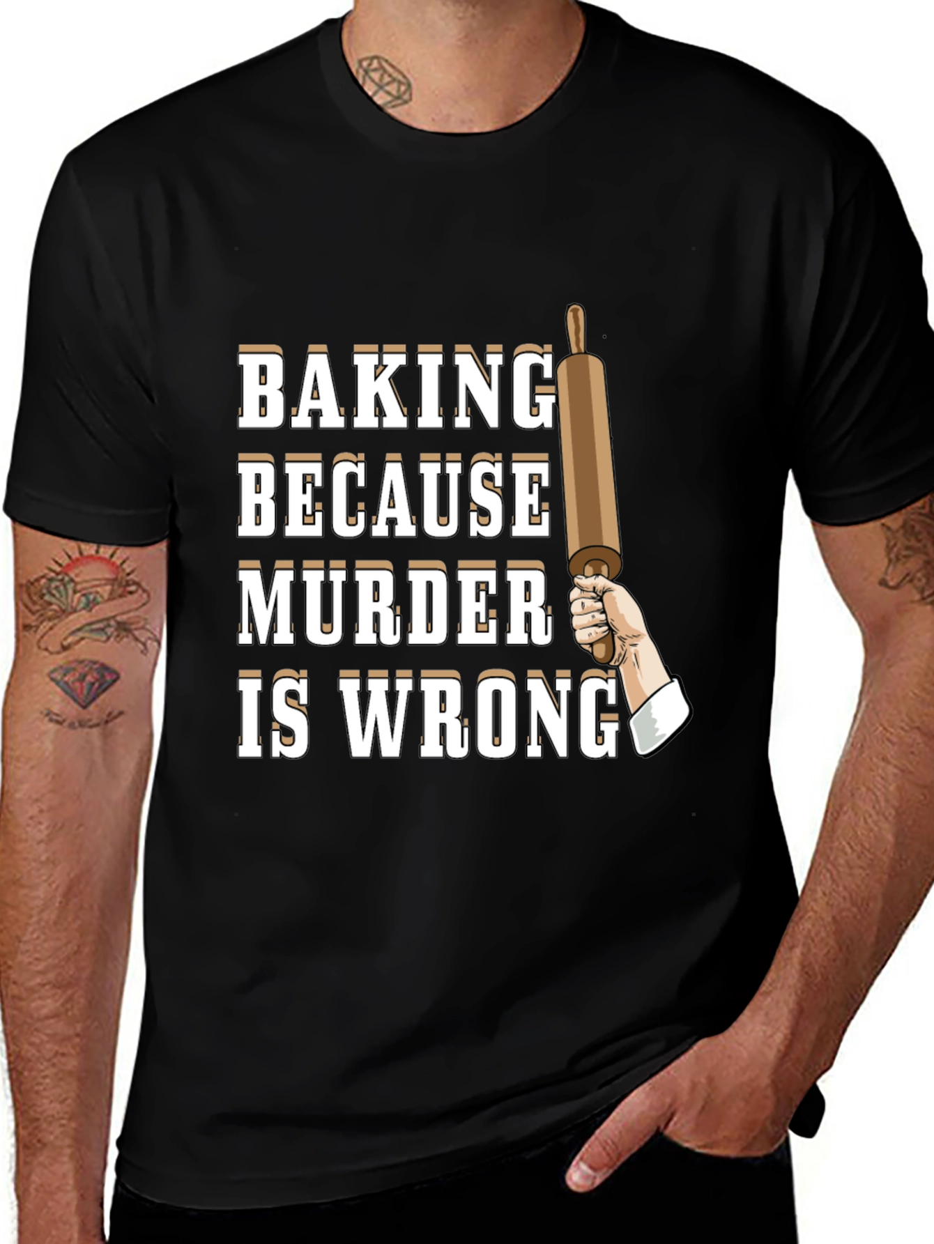 Variant 18 of Baking Because Murder is Wrong T-Shirt