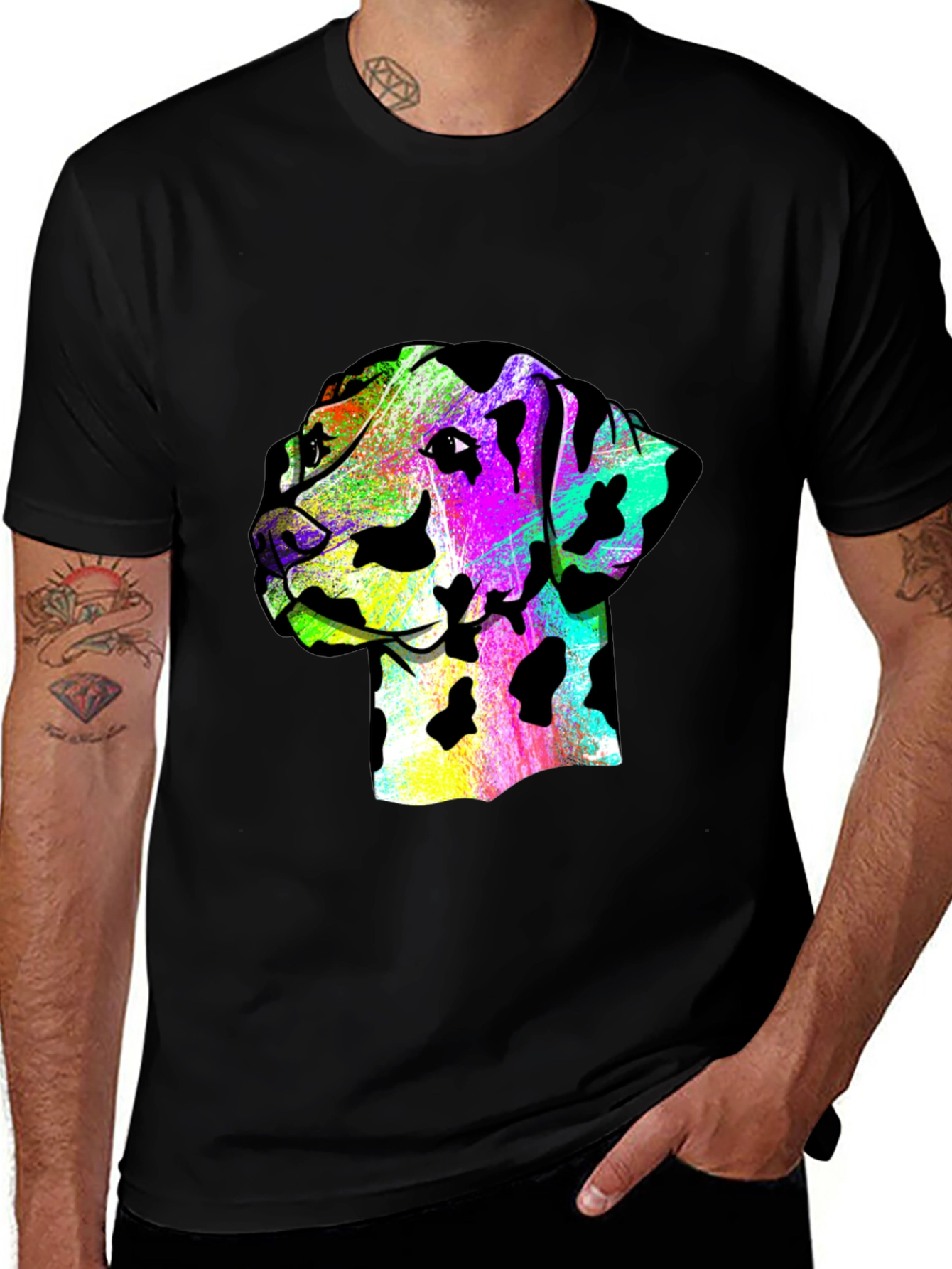 Variant 6 of Dog Art T-Shirt - Colorful Dalmatian Tee
