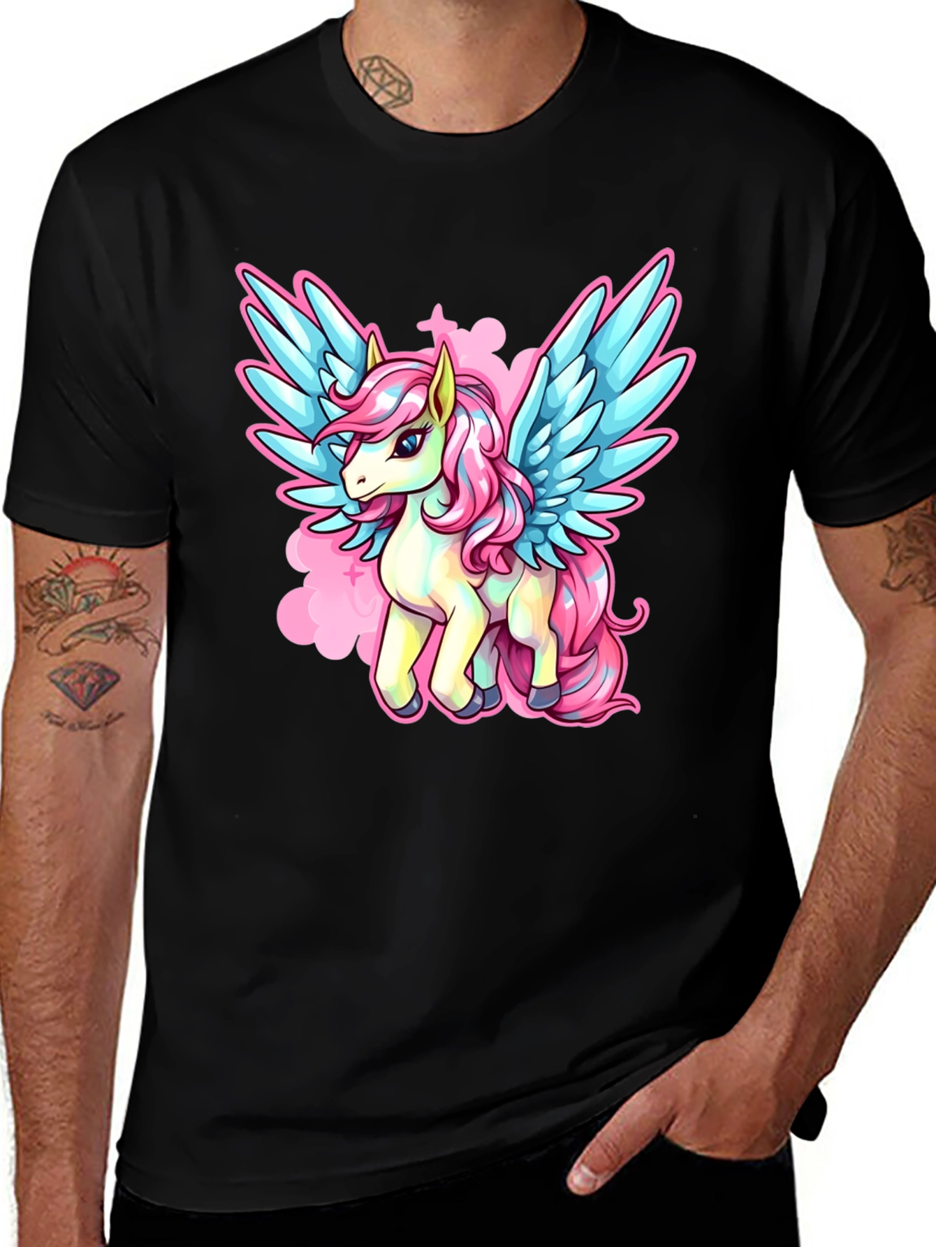 Variant 2 of Unicorn Pegasus Graphic T-Shirt