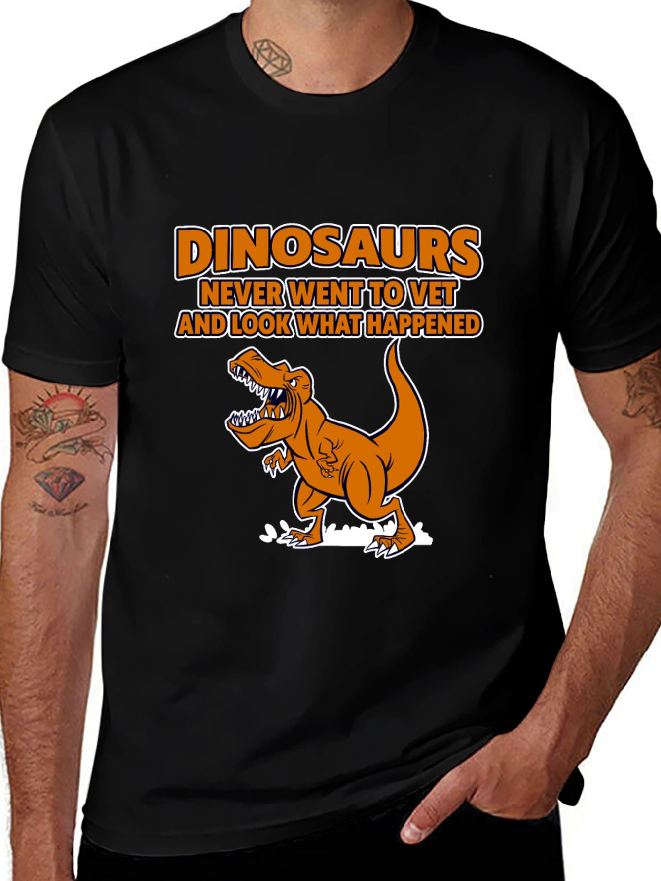 Variant 22 of Dinosaurs Vet Humor Black T-Shirt