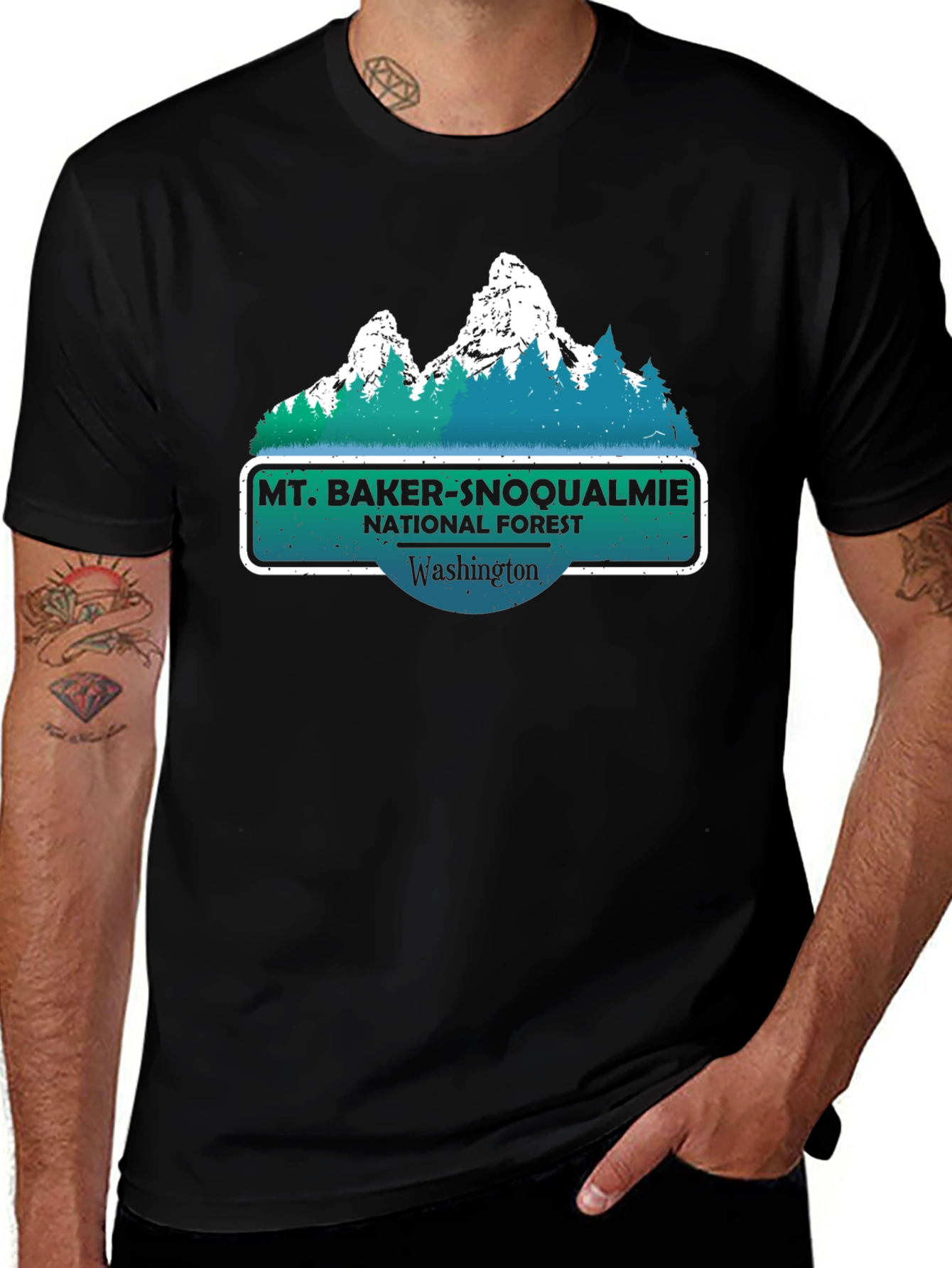 Black Mt. Baker-Snoqualmie National Forest T-Shirt main image