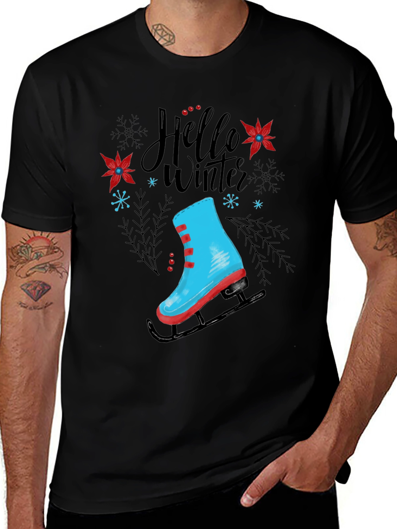 Variant 5 of Hello Winter Ice Skate Graphic Tee