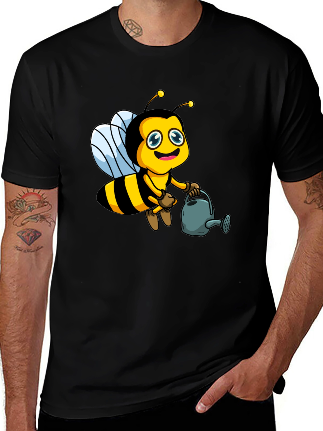 Variant 9 of Cartoon Bee with Watering Can T-Shirt