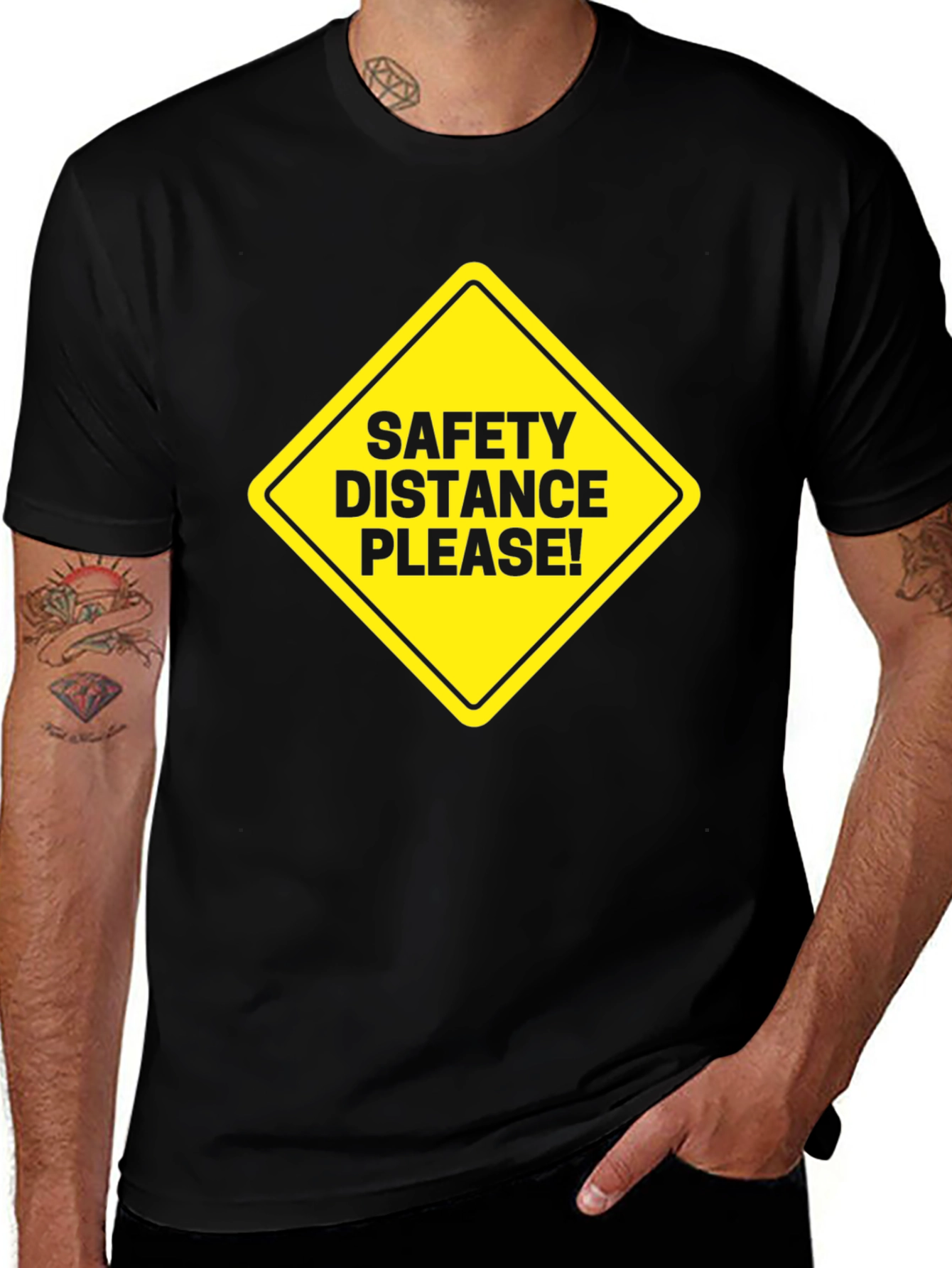 Variant 7 of Safety Distance Please! Graphic Tee