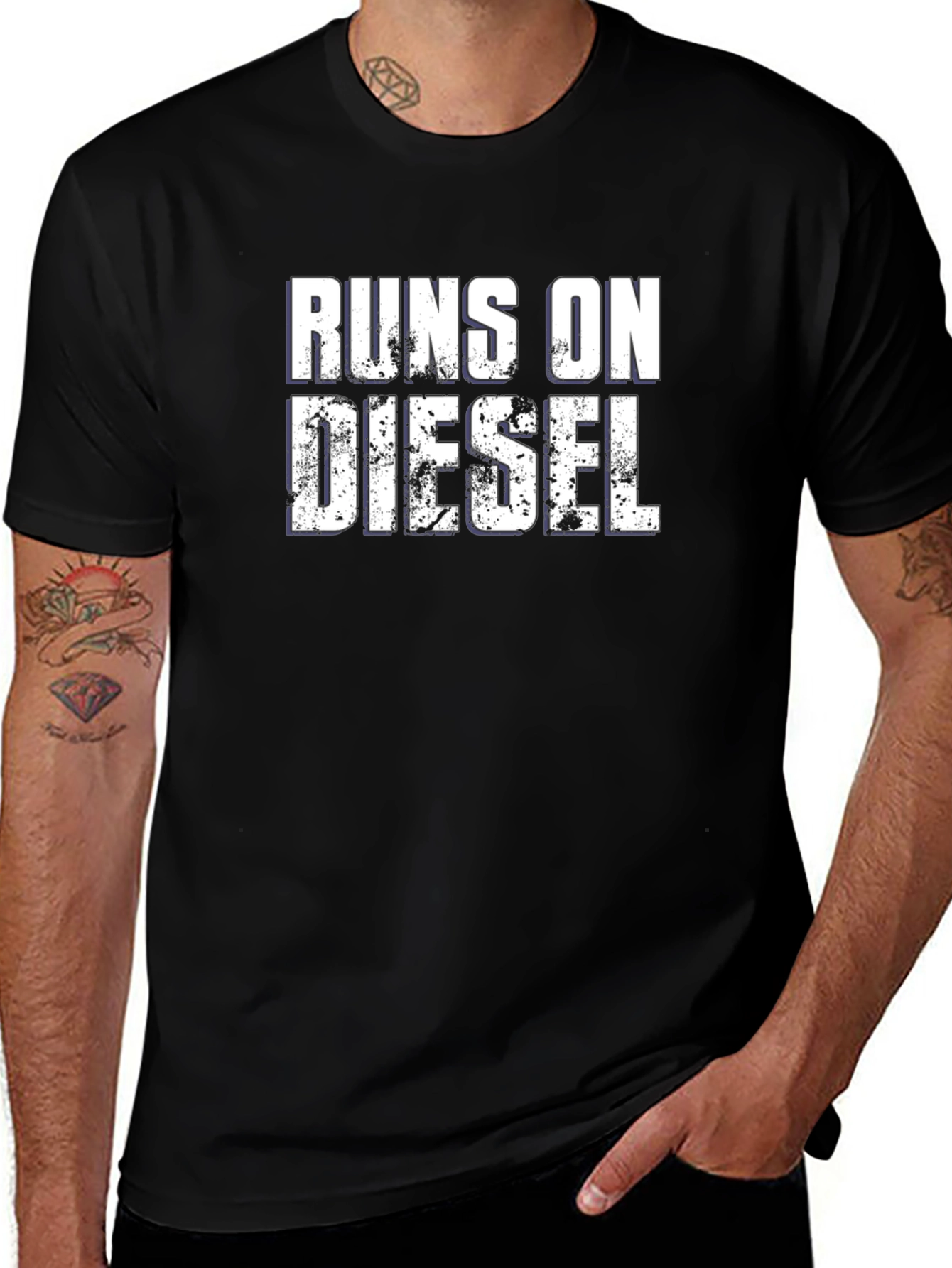 Variant 5 of Runs on Diesel Graphic Tee - Black