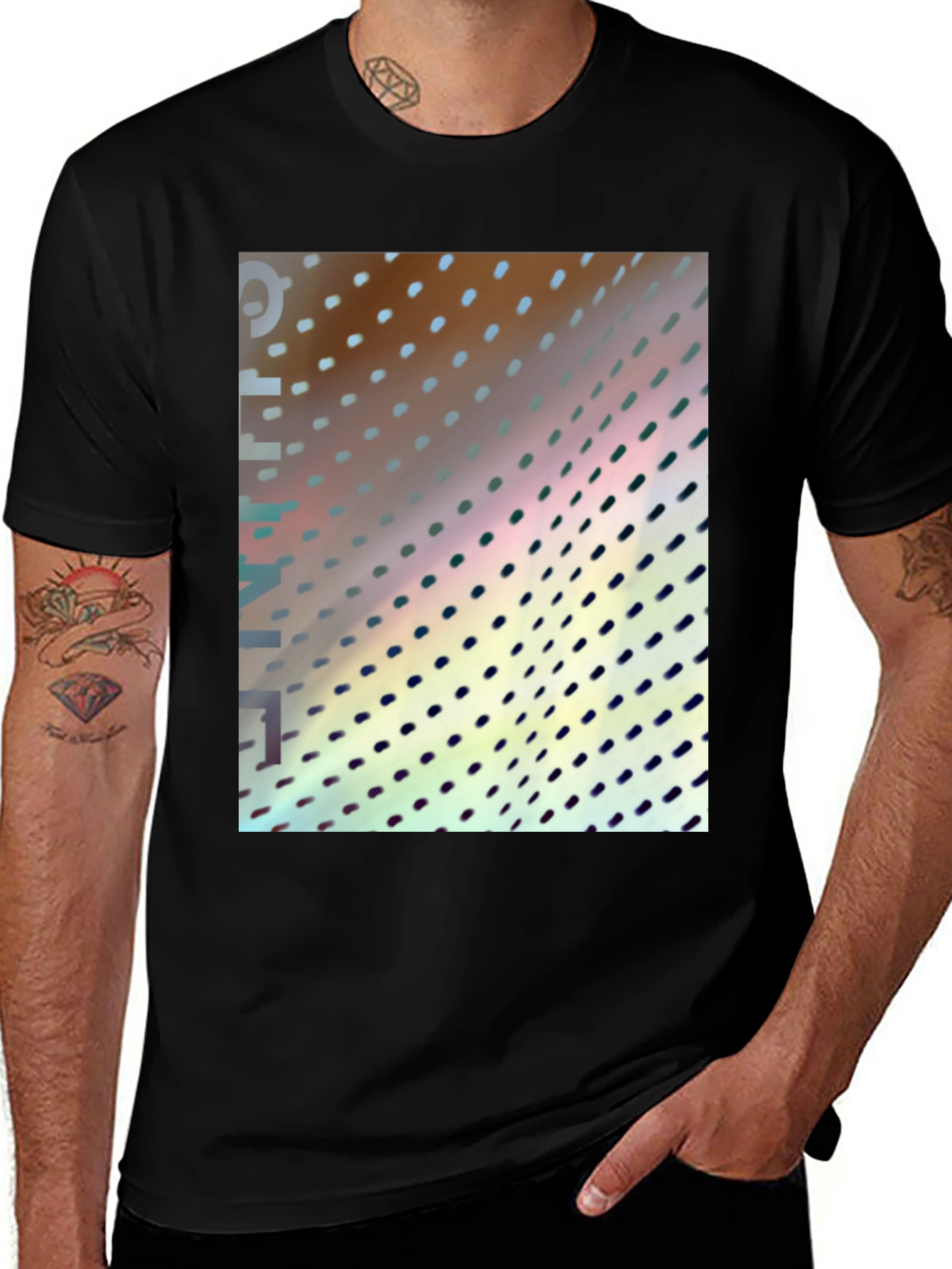 Variant 16 of Abstract Dotted Pattern Graphic T-Shirt
