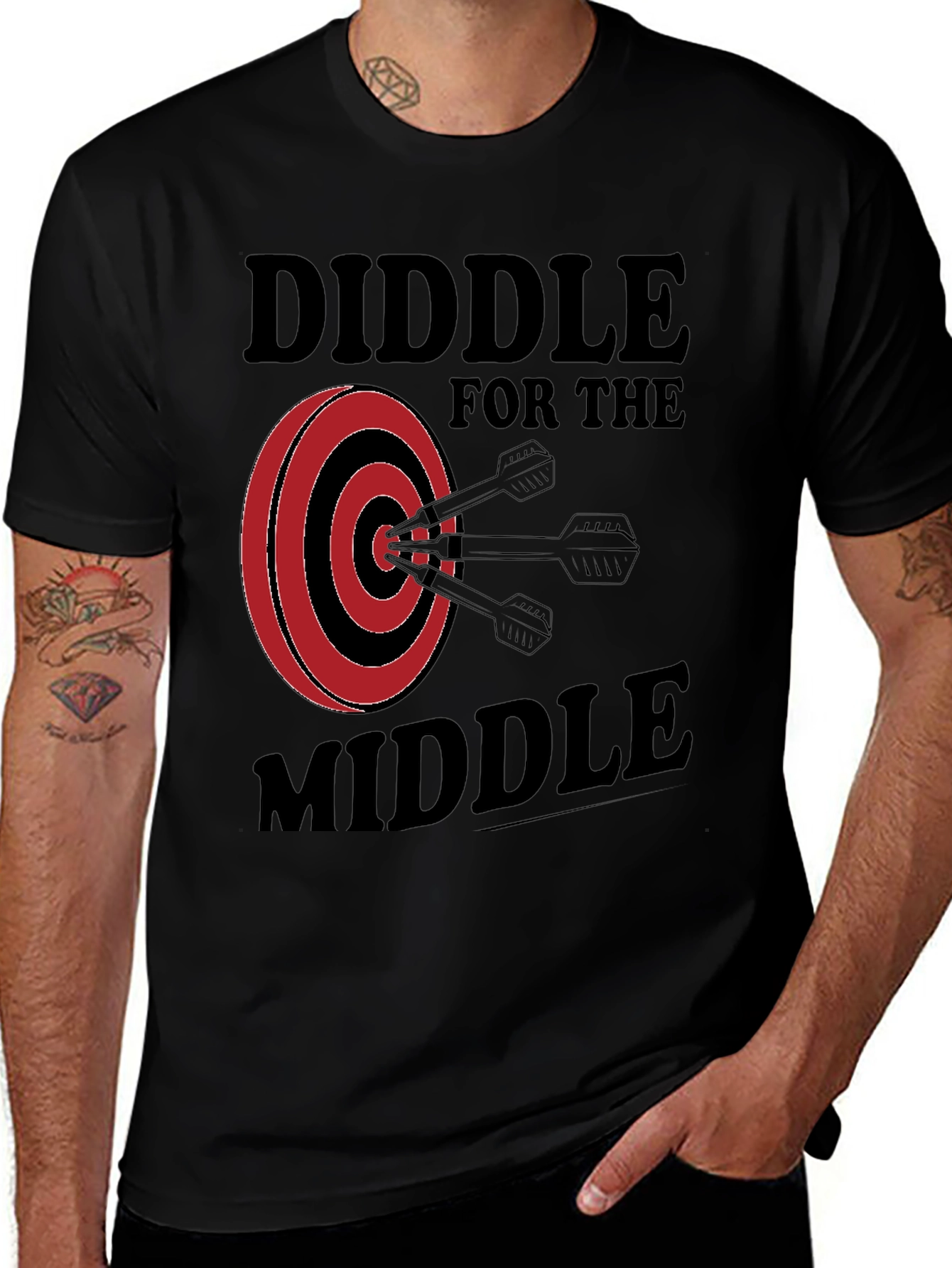 Variant 18 of Diddle for the Middle Dart T-Shirt - Black