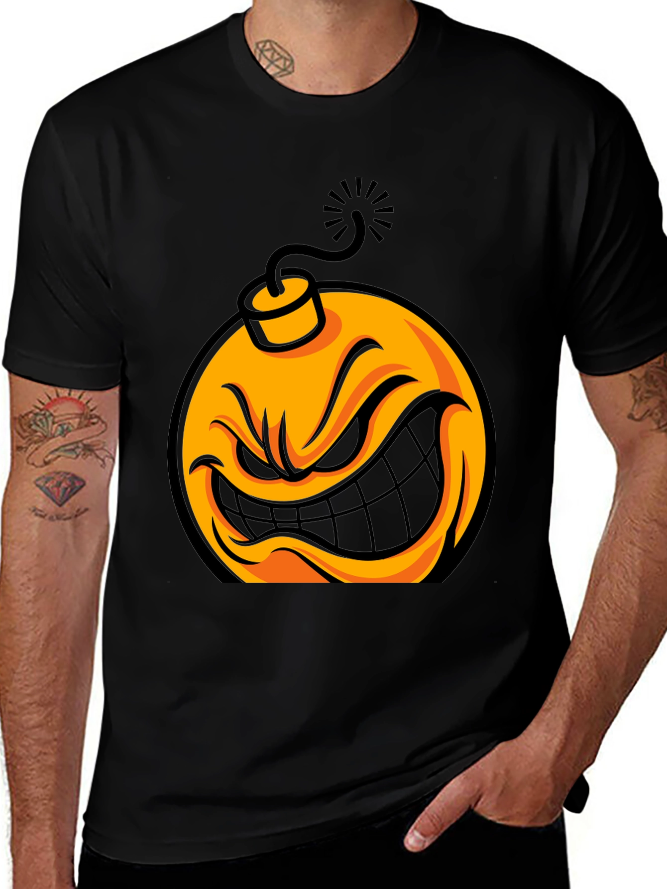 Variant 21 of Angry Bomb Graphic T-Shirt - Mens Black Tee