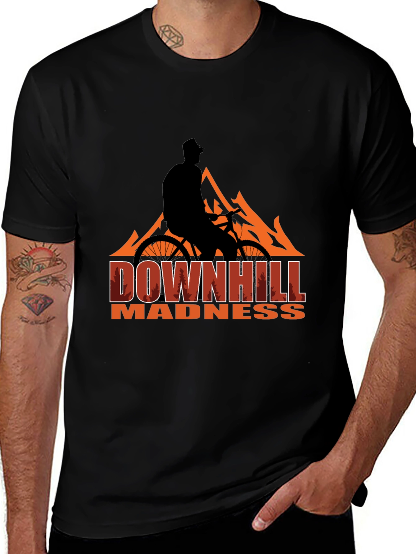 Variant 13 of Downhill Madness Graphic T-Shirt - Mountain Biking Tee