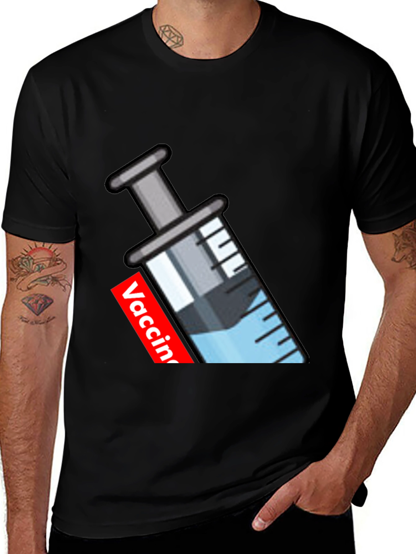 Variant 11 of Vaccine Syringe Graphic T-Shirt - Modern Comfort