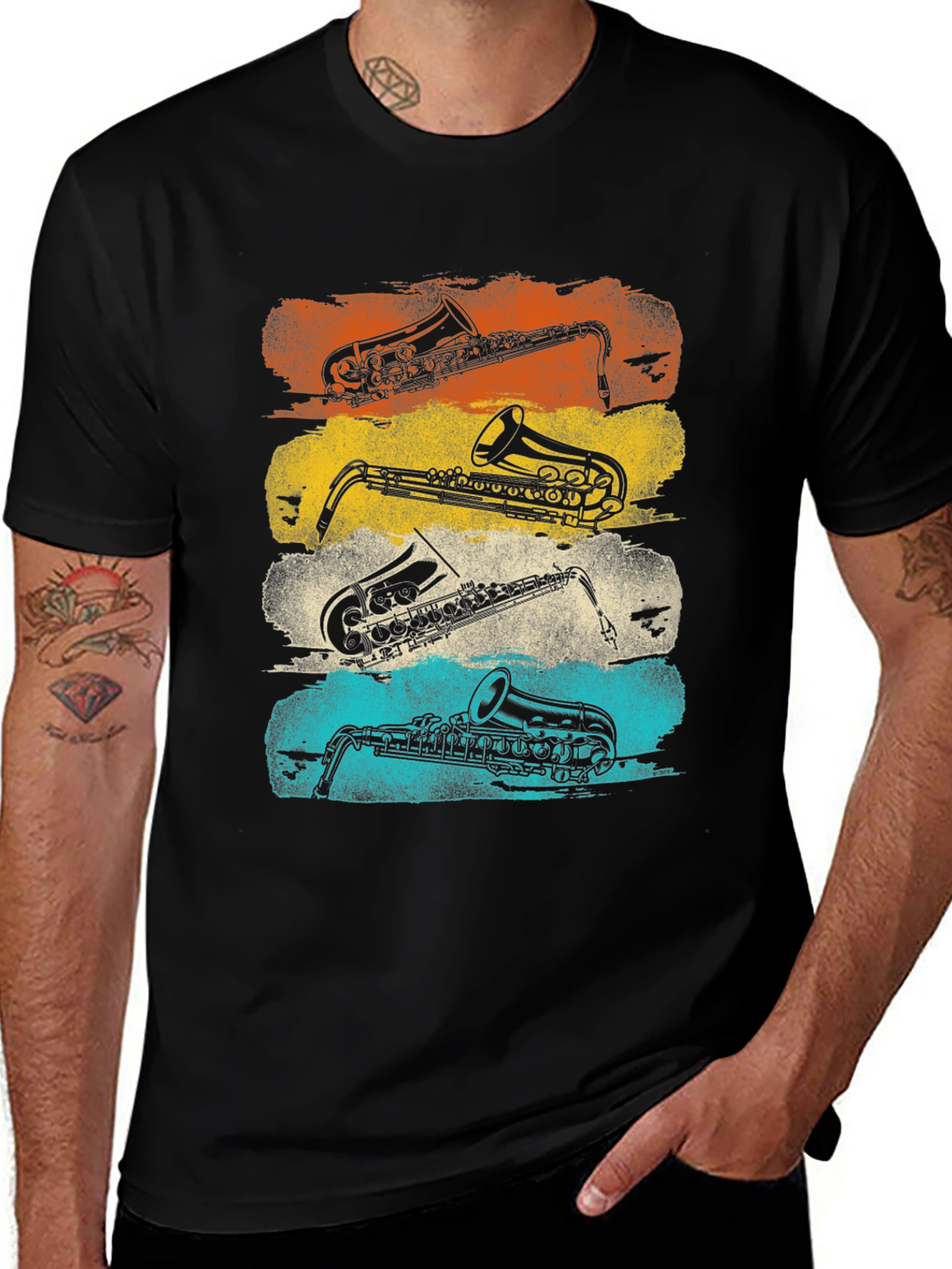 Variant 3 of Saxophone T-Shirt - Retro Musical Design