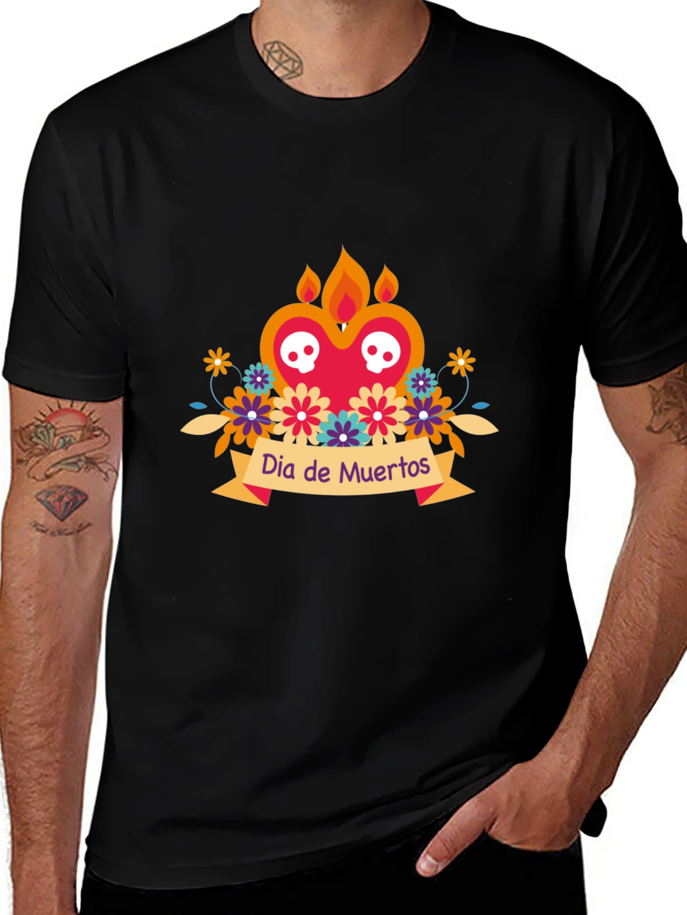 Dia de Muertos Graphic Tee - Black