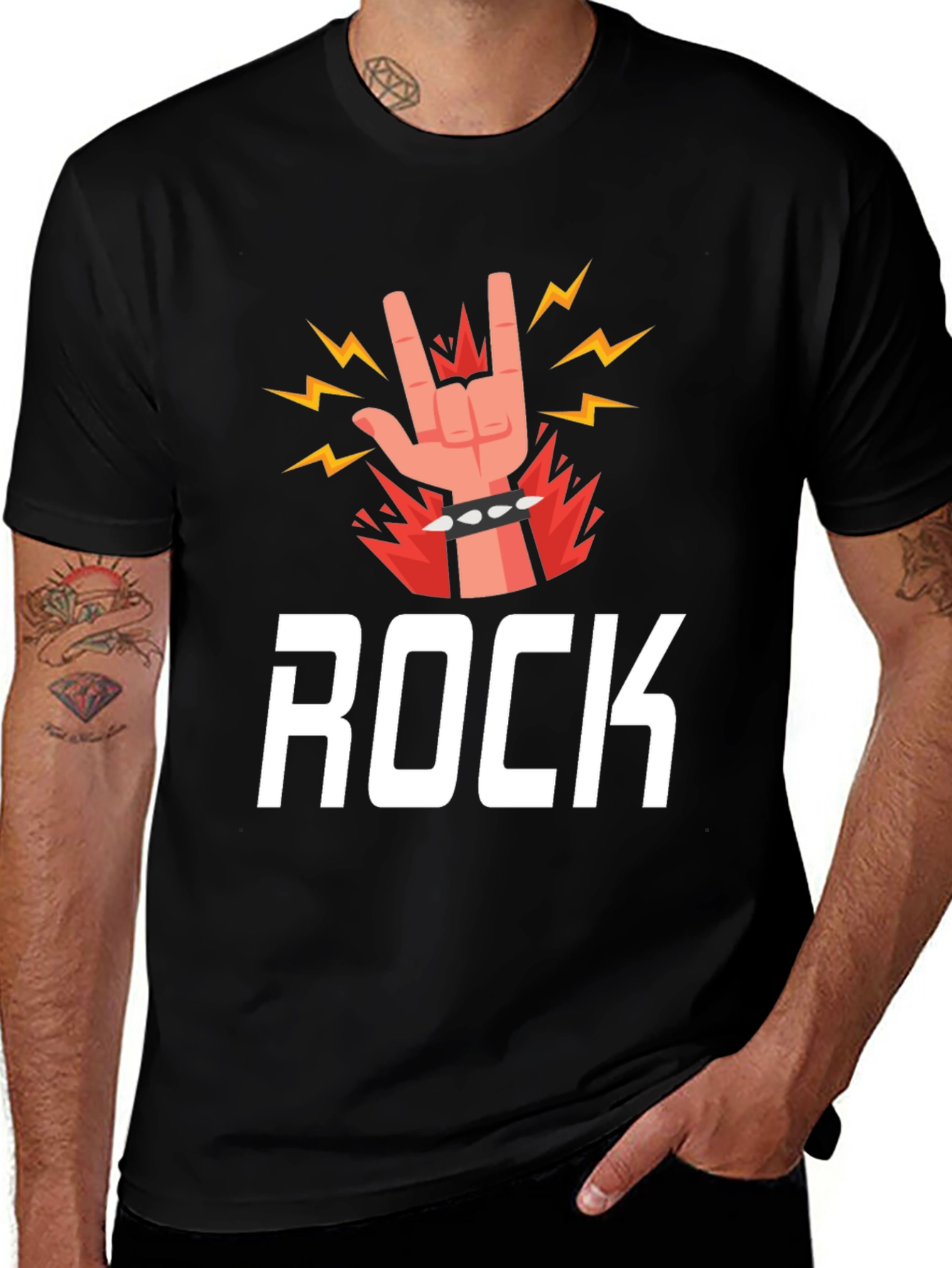 Variant 9 of Rock Music Graphic Tee - Classic Black T-Shirt
