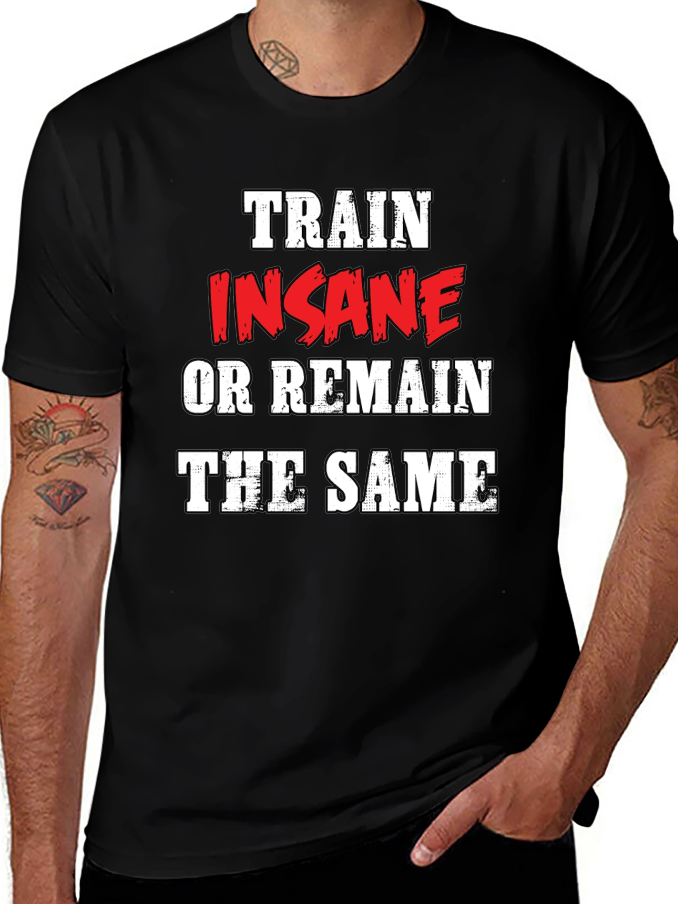 Black Train Insane Graphic Tee - Motivational Workout Shirt main image