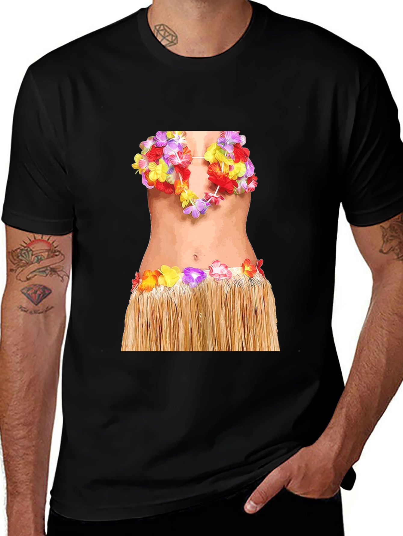 Hawaiian Hula Girl T-Shirt - Funny Costume Tee
