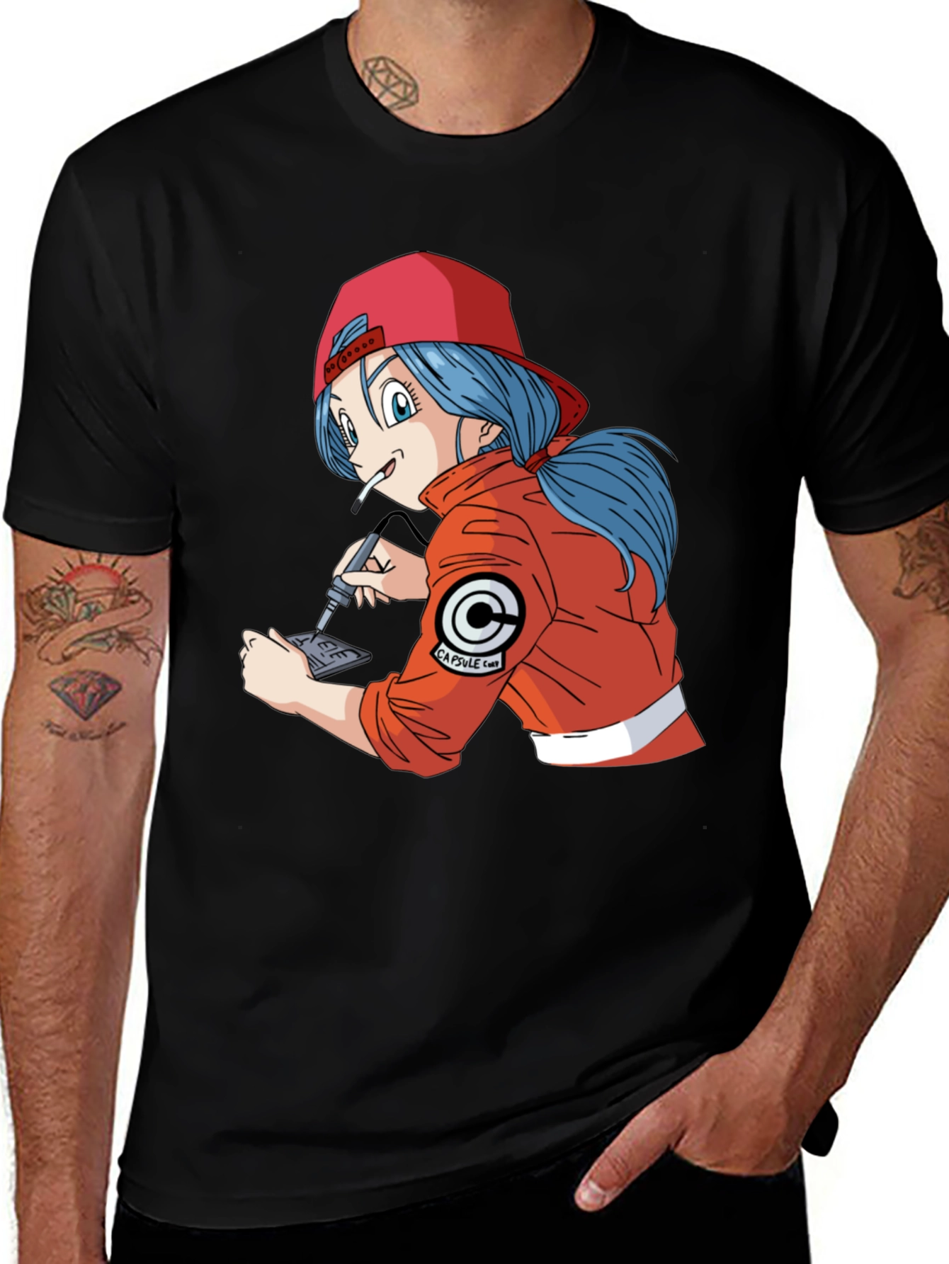 Bulma Anime Graphic Tee - Capsule Corp Style