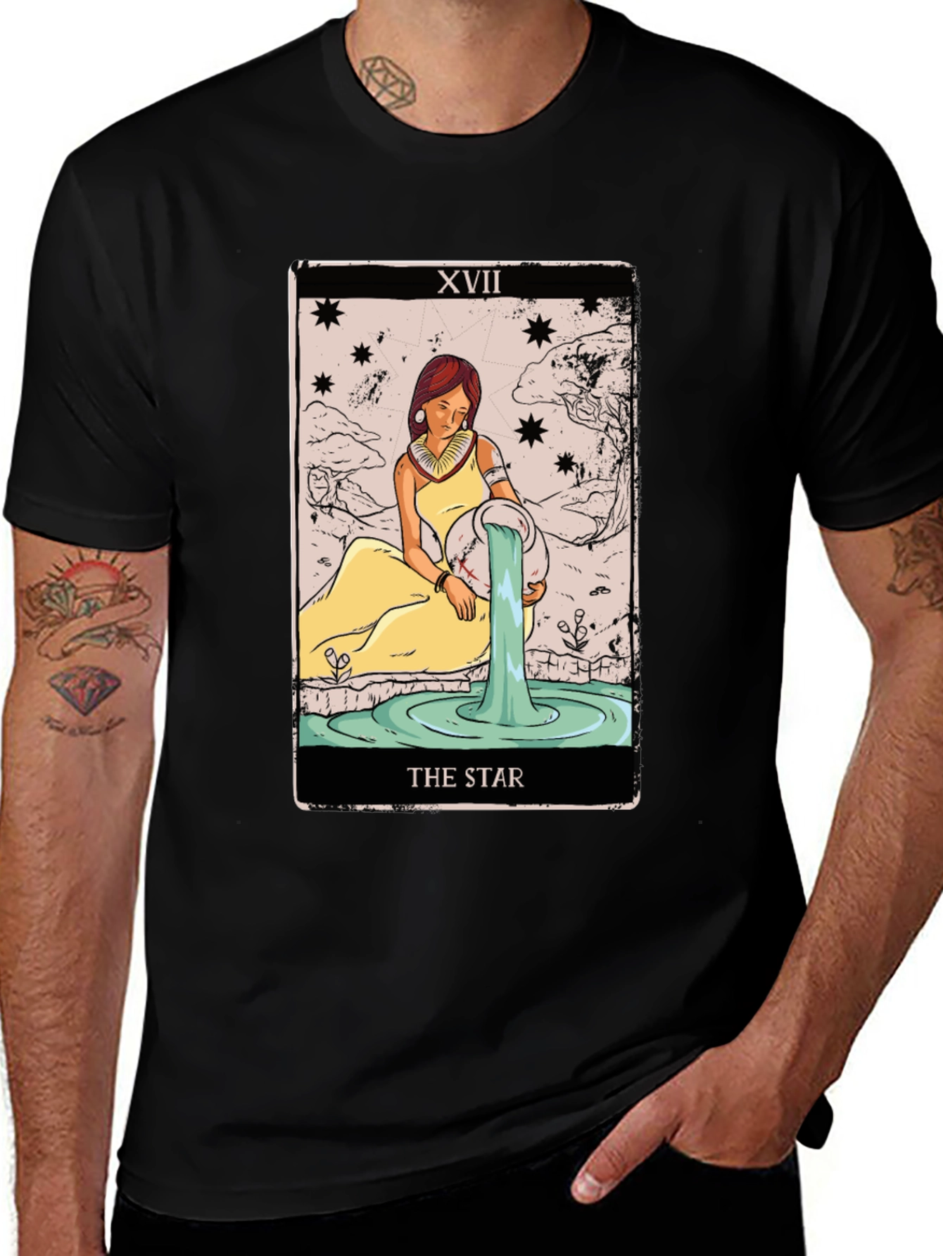 Variant 3 of The Star Tarot Card T-Shirt - Spiritual Tee