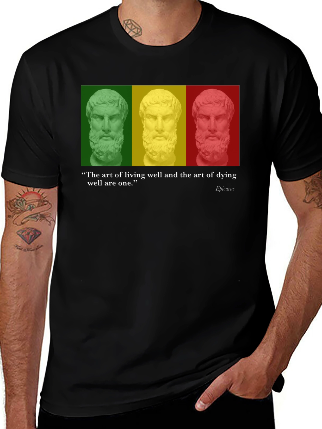 Variant 14 of Philosopher Quote T-Shirt - Art of Living & Dying