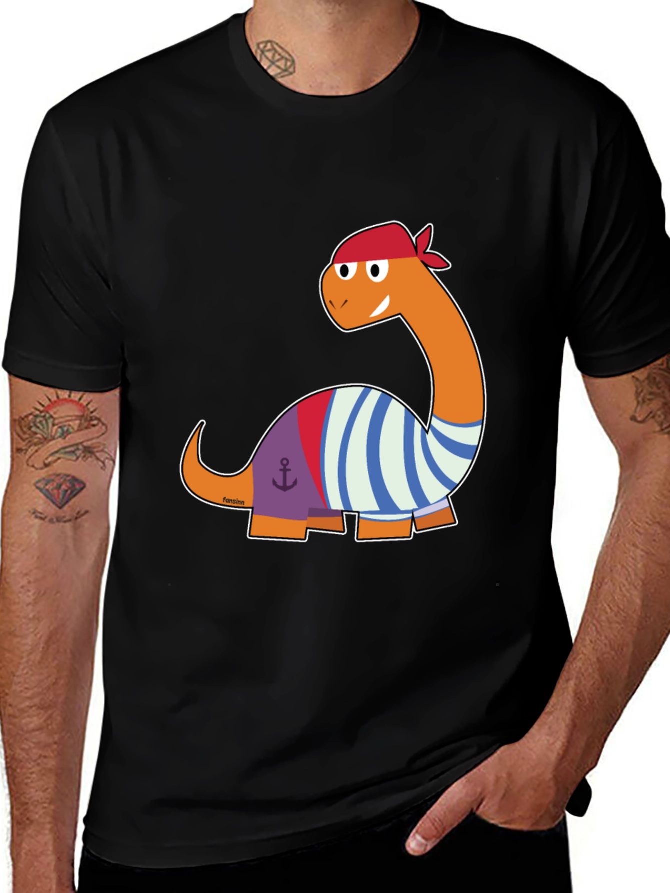 Variant 11 of Pirate Dino T-Shirt - Black