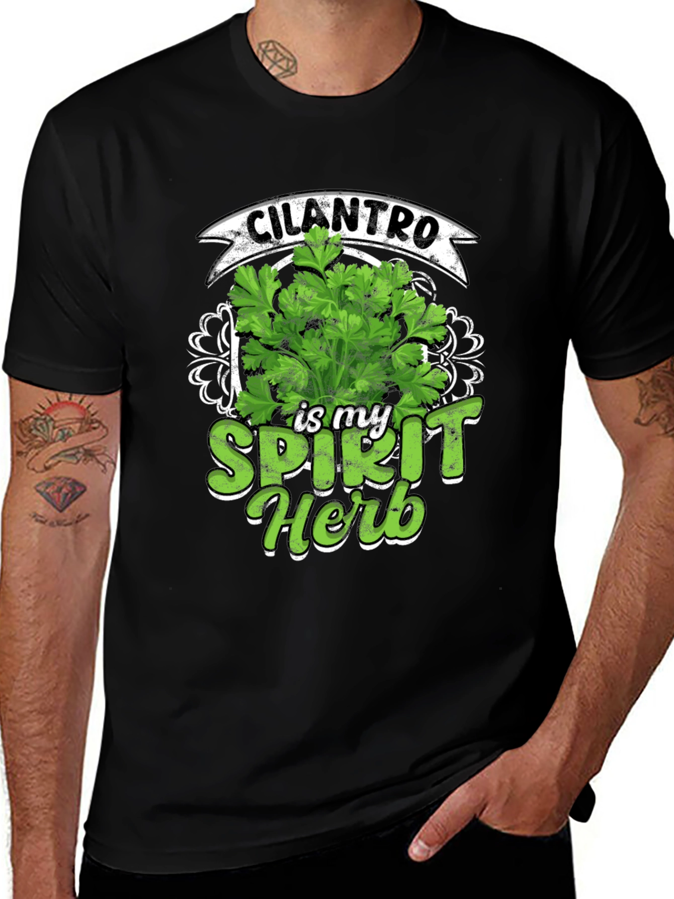 Variant 5 of Cilantro Spirit Herb Graphic T-Shirt